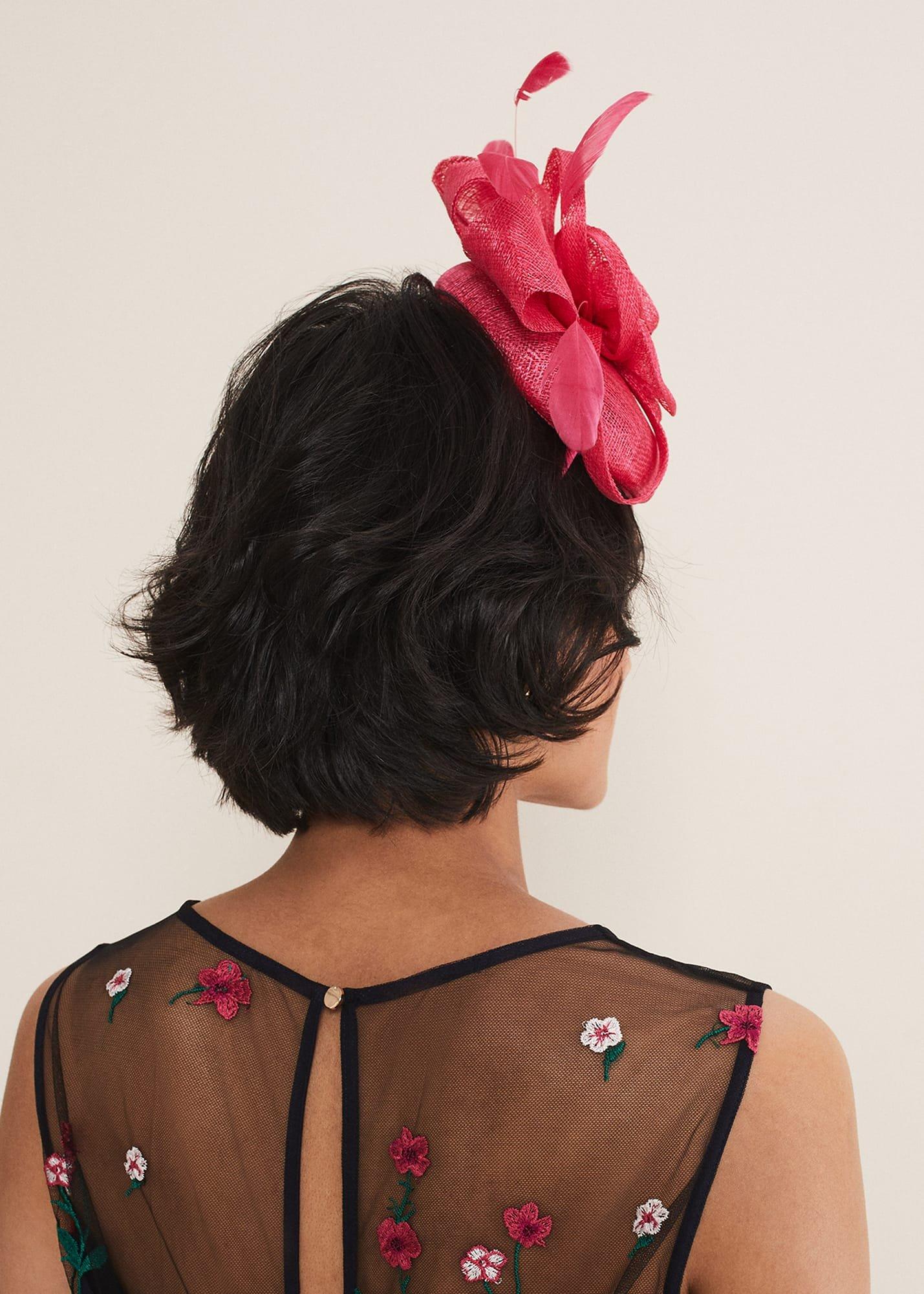 Pink Flower Pillbox Fascinator