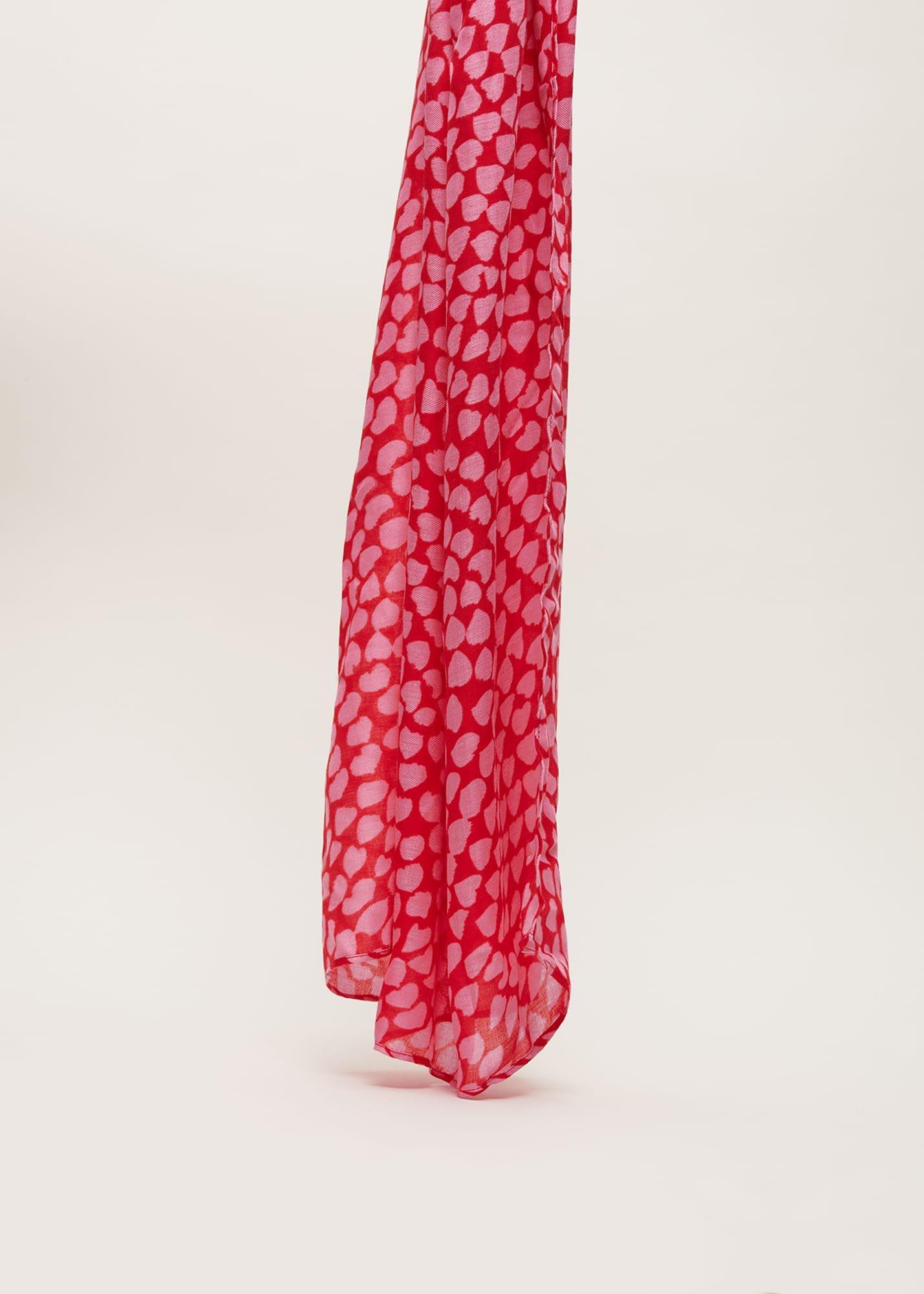 Heart Print Lightweight Scarf