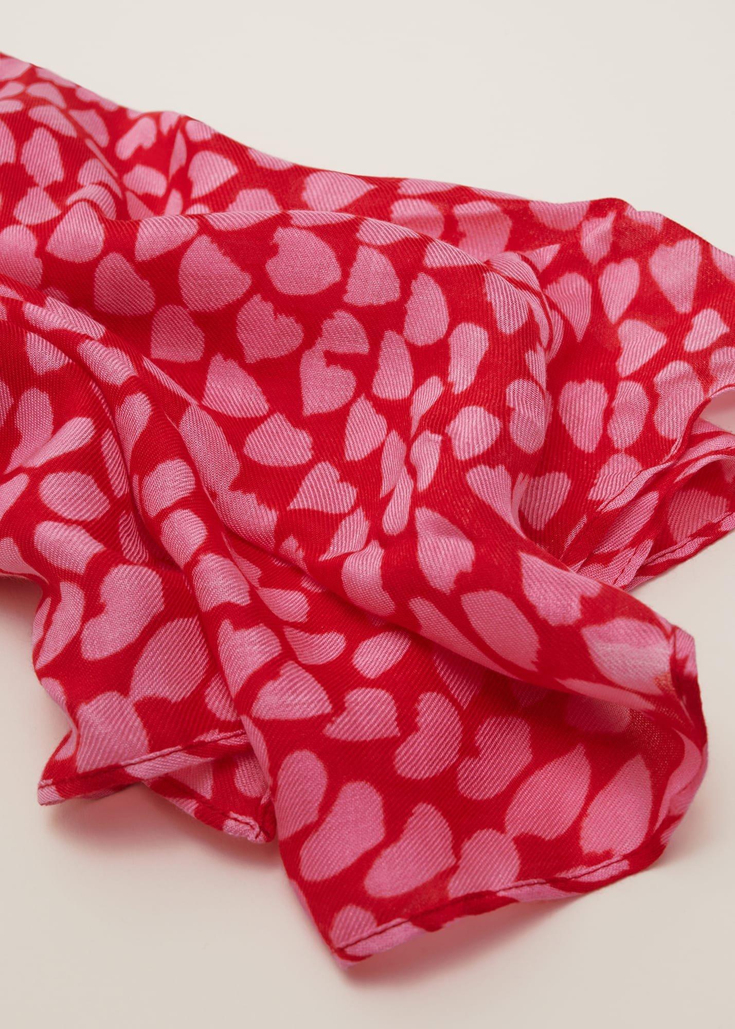 Heart Print Lightweight Scarf
