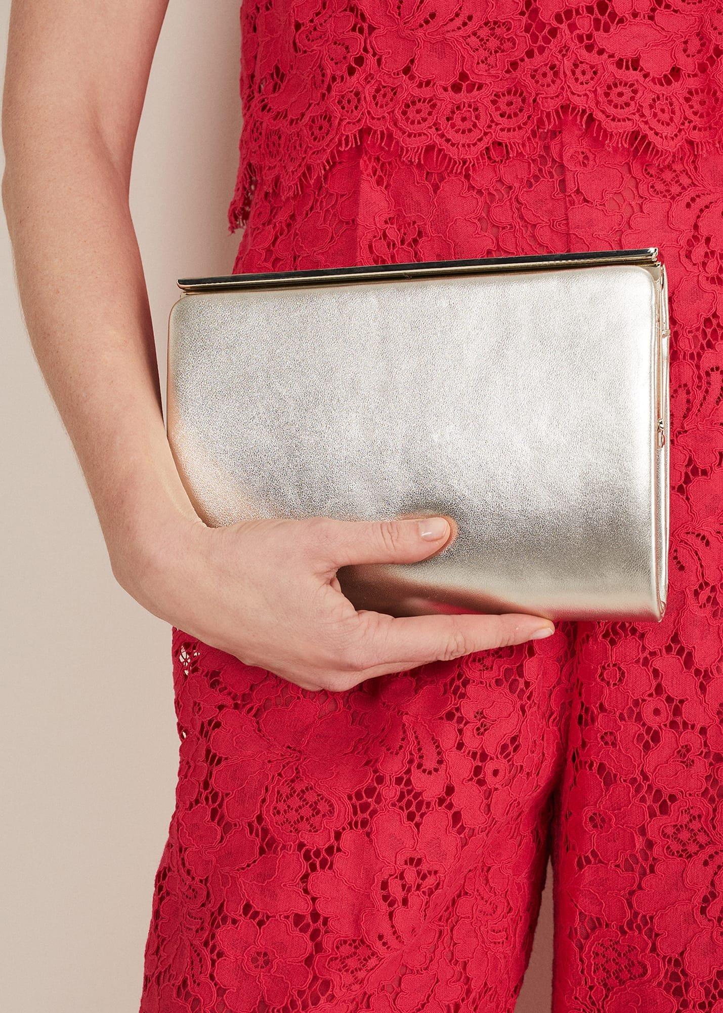 Leather Slim Clutch Bag