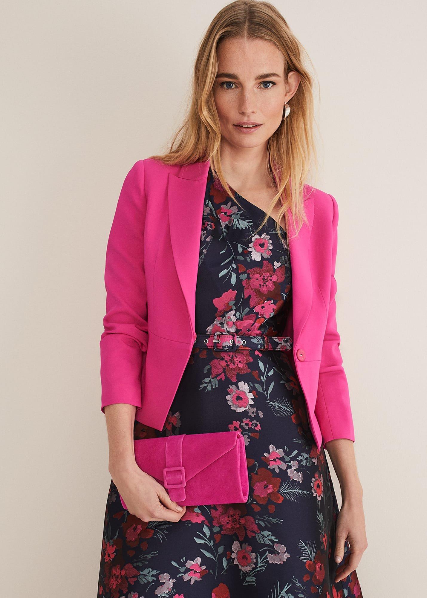 Pink Suede Clutch