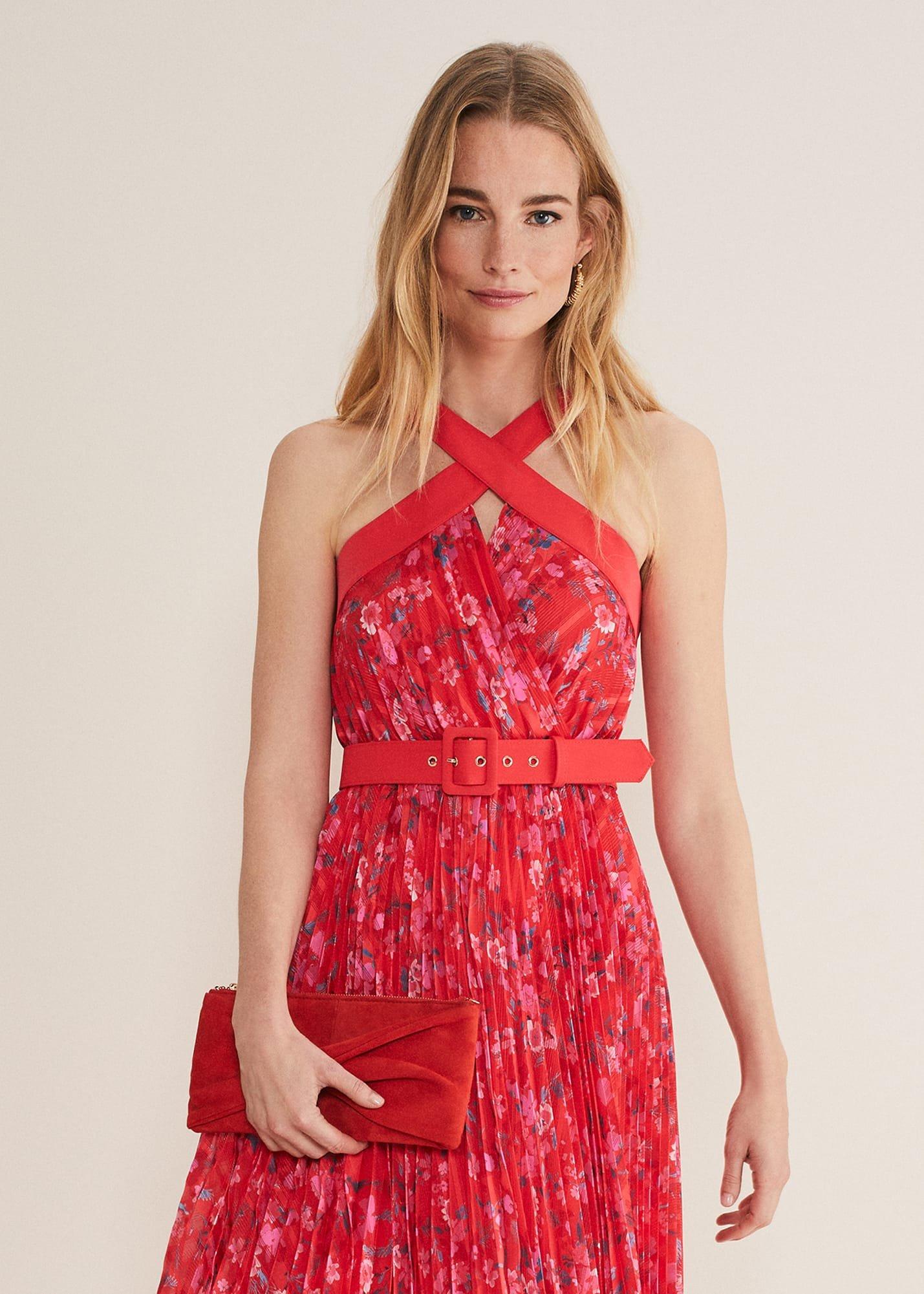 Red Suede Clutch Bag