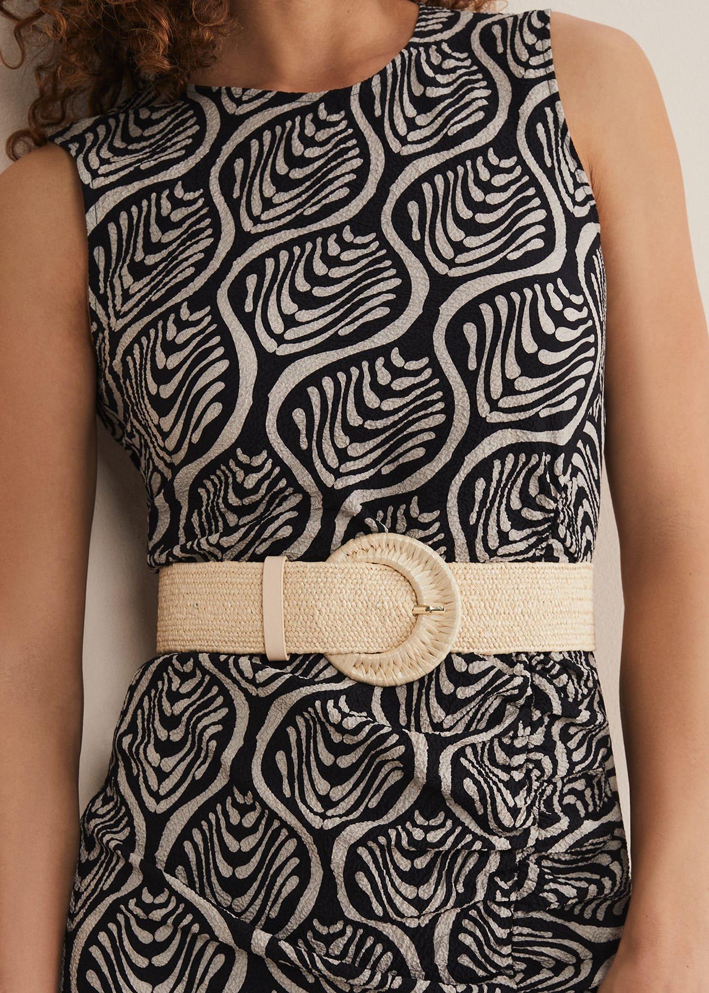 Wide Plaited Waist Belt