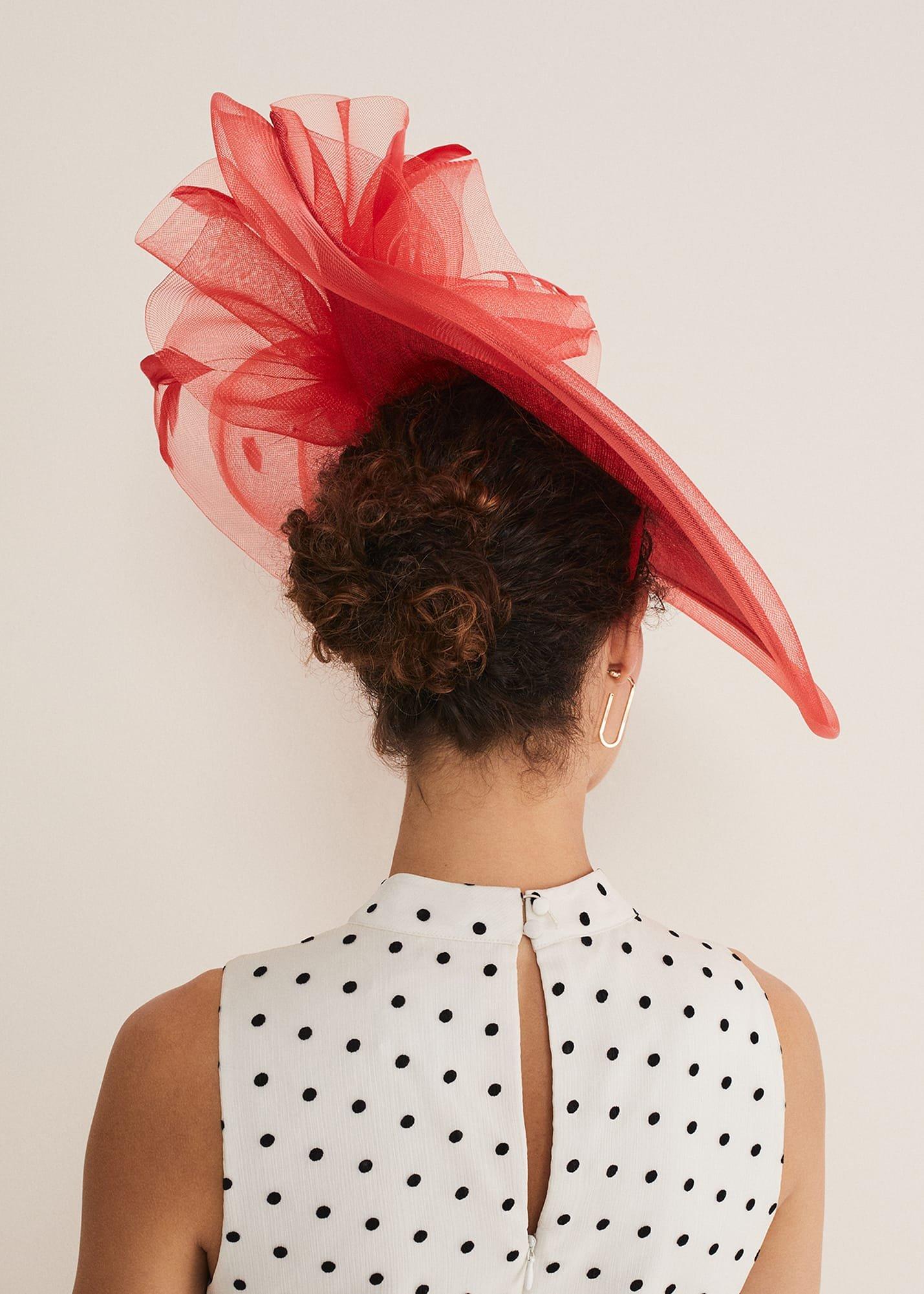 Red Flower Fascinator