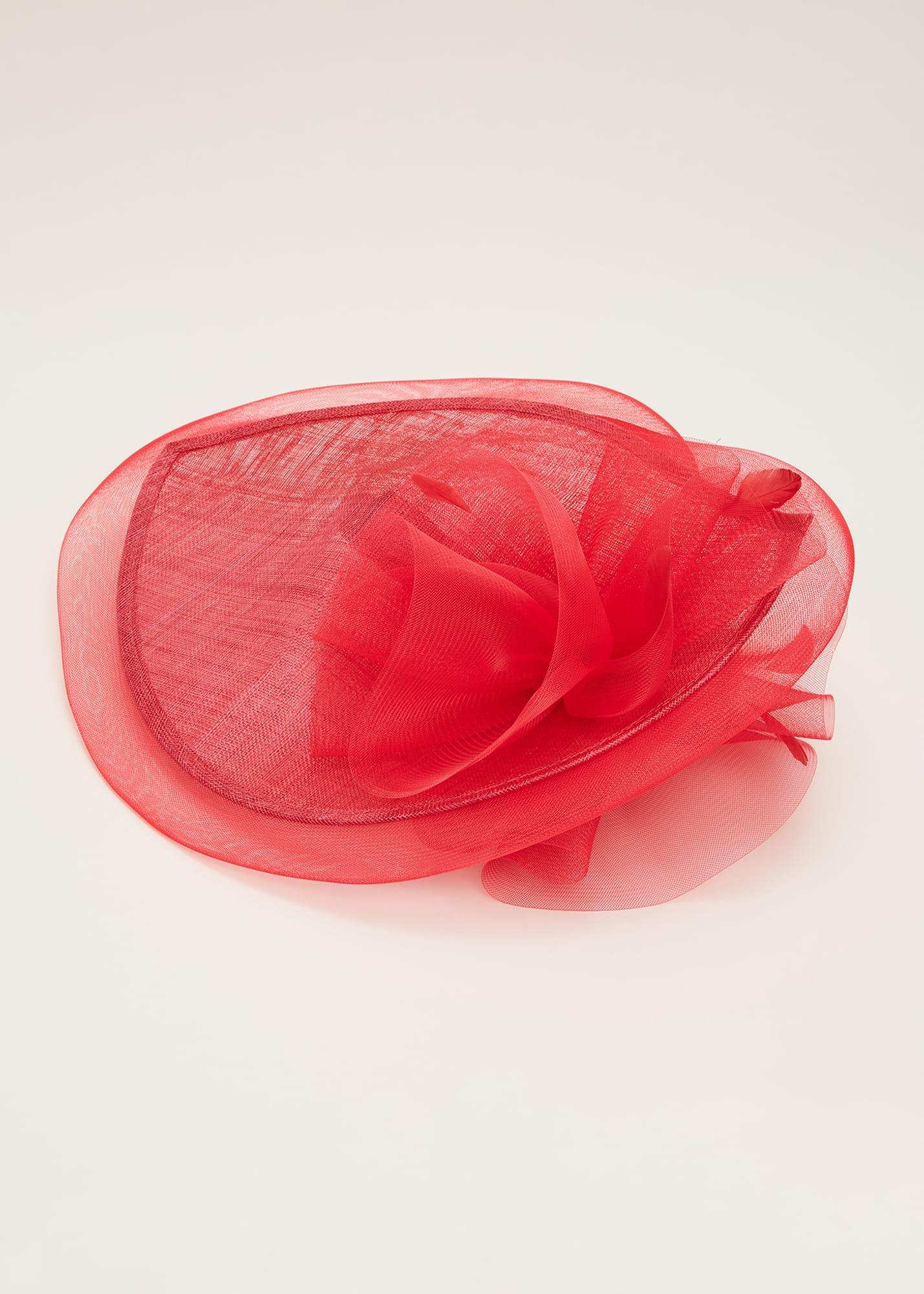 Red Flower Fascinator