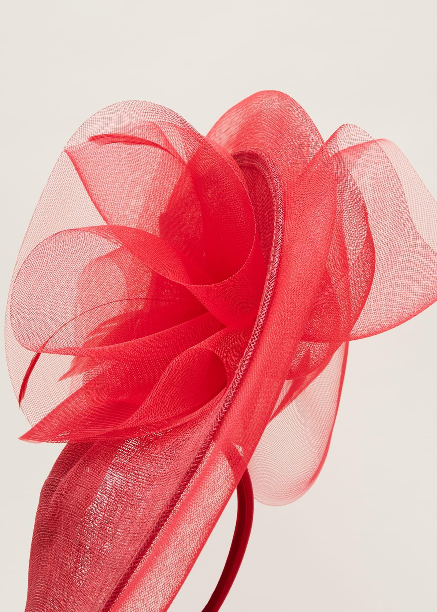 Red Flower Fascinator