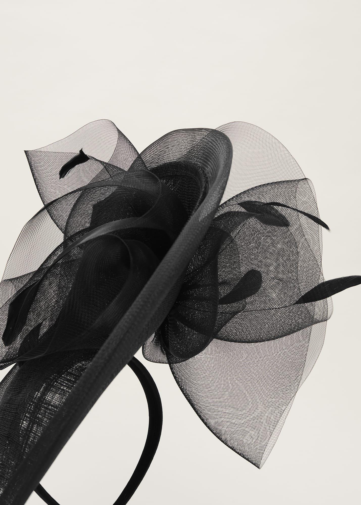 Black Flower Fascinator