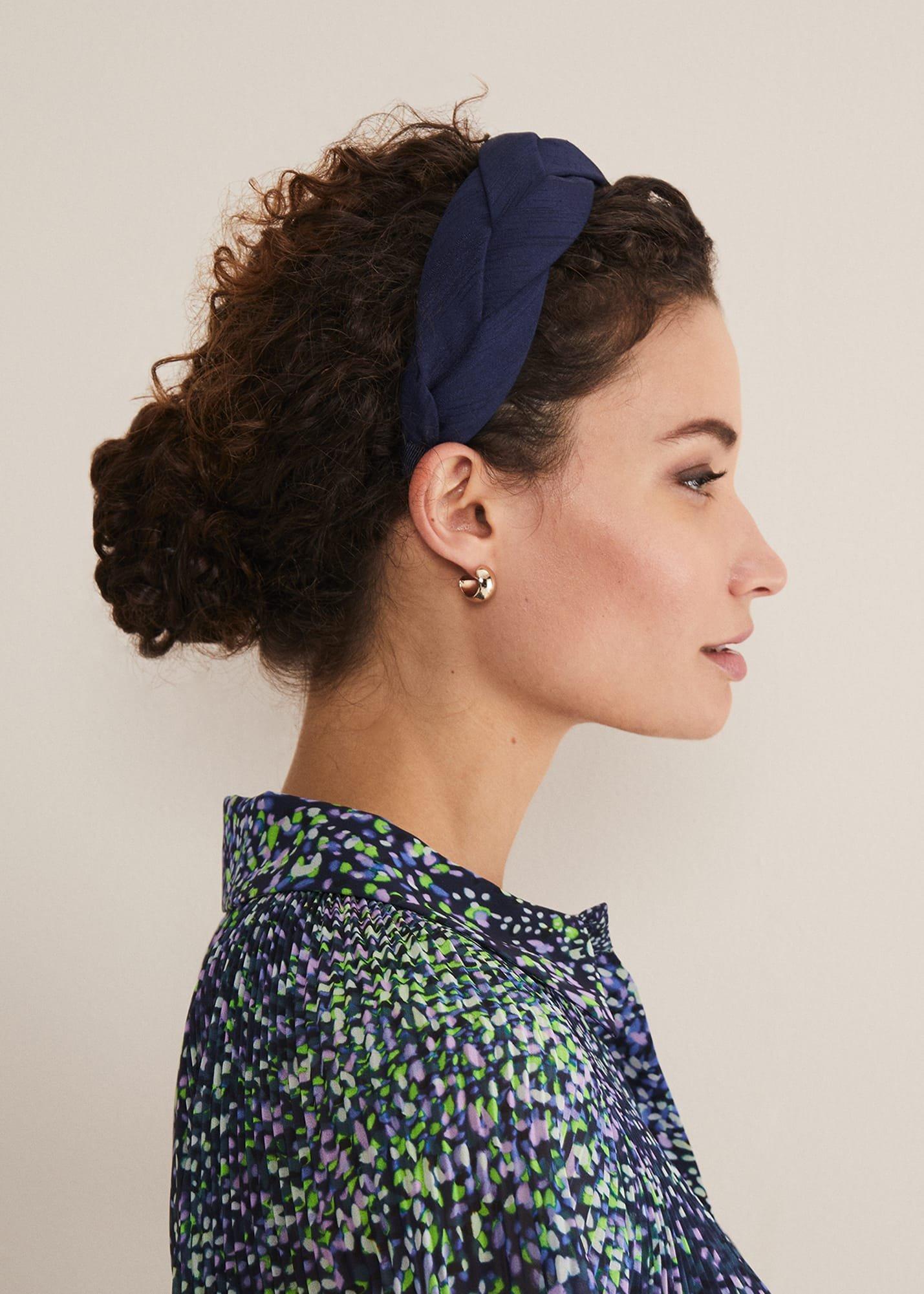 Navy Plaited Headband