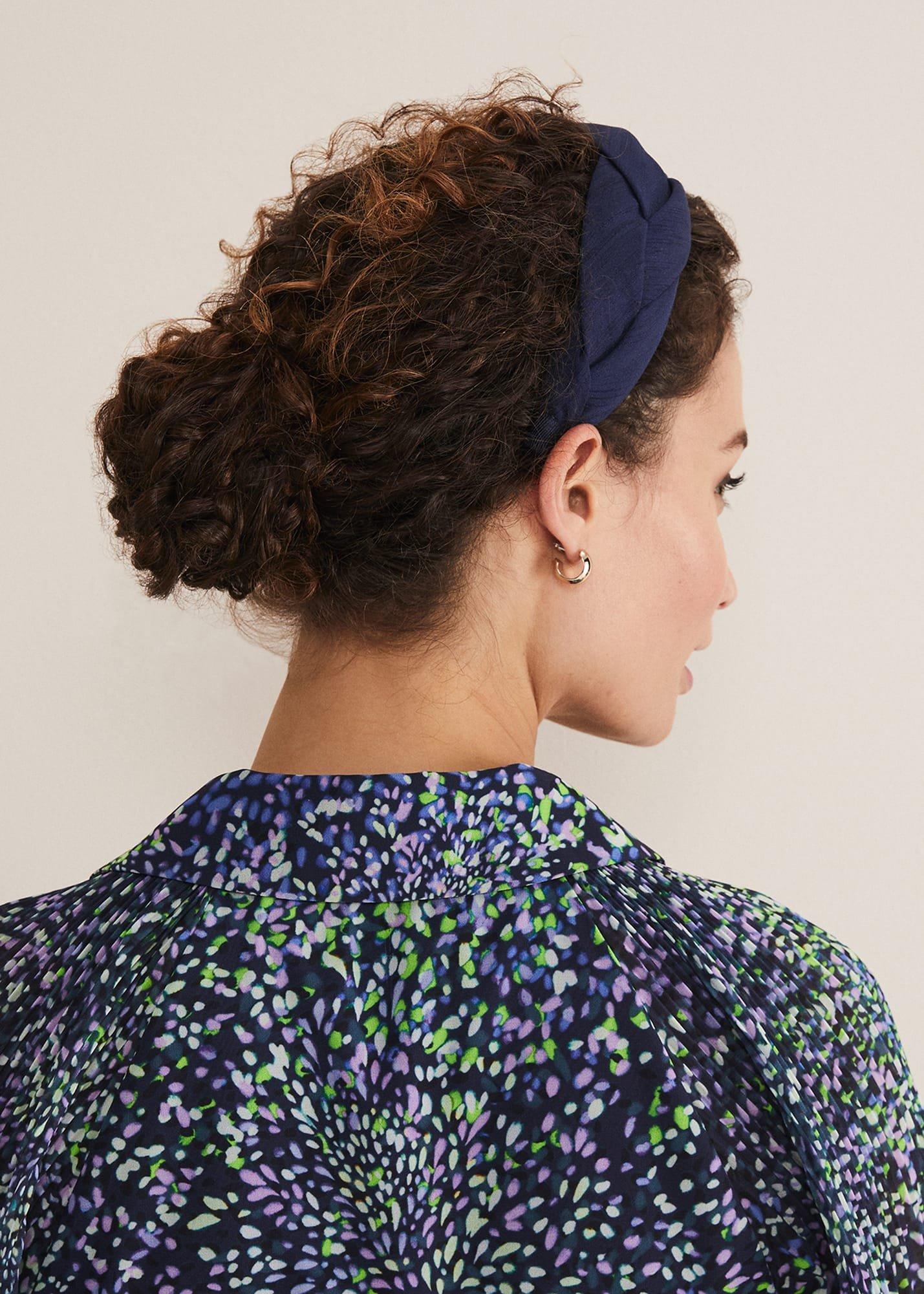 Navy Plaited Headband