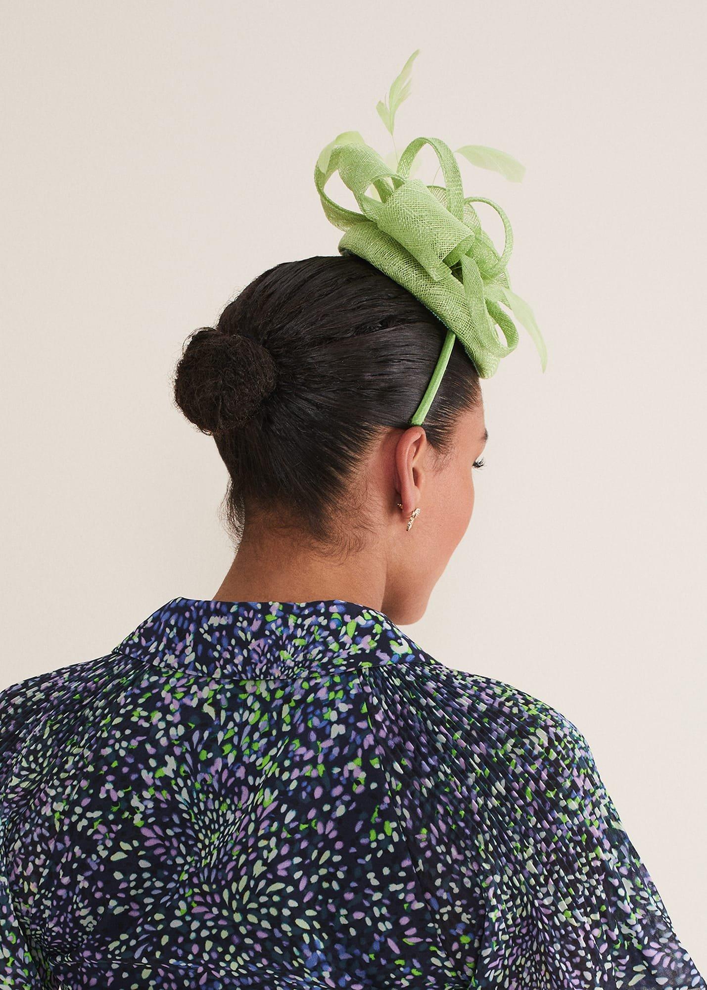 Green Flower Pillbox Fascinator
