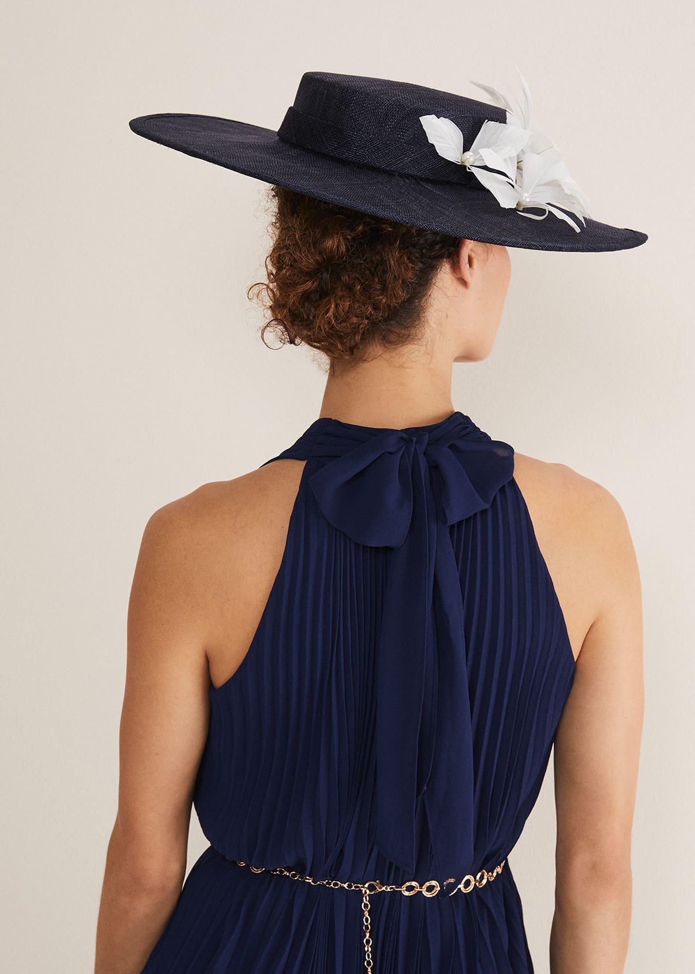 Navy Flower Boater Fascinator