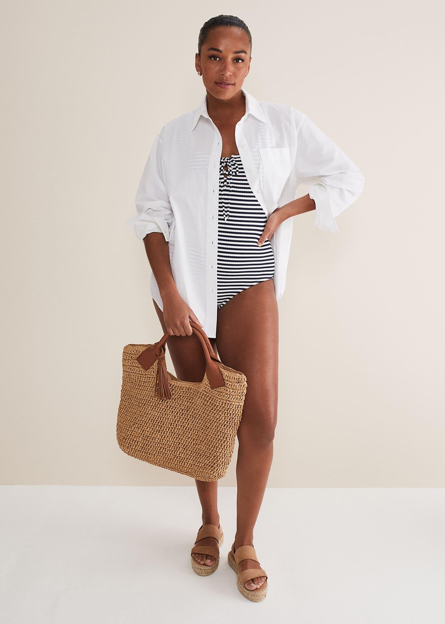 Striped Ribbed Swimsuit