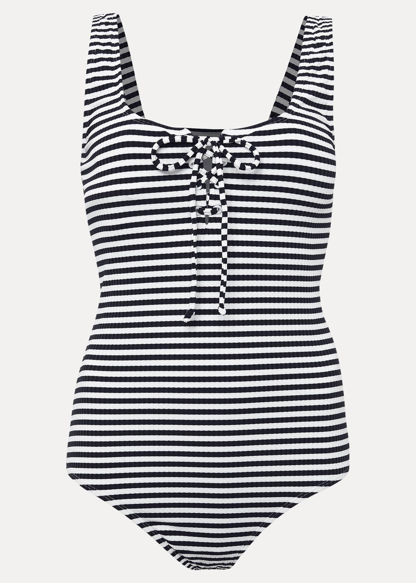 Striped Ribbed Swimsuit