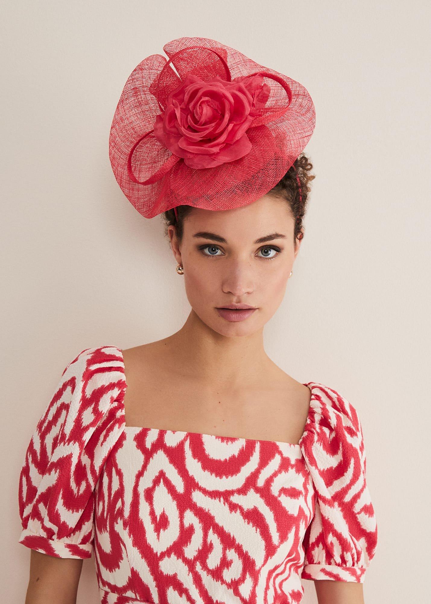 Pink Flower Pillbox Fascinator