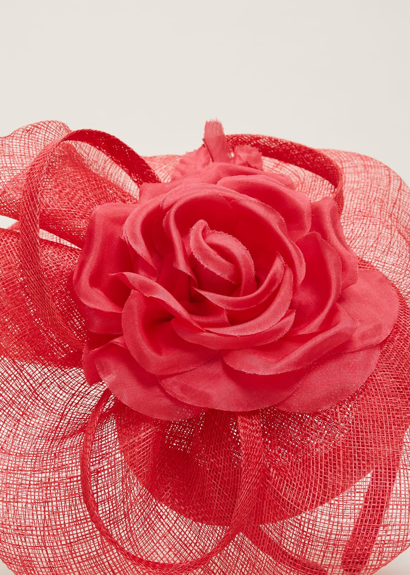 Pink Flower Pillbox Fascinator