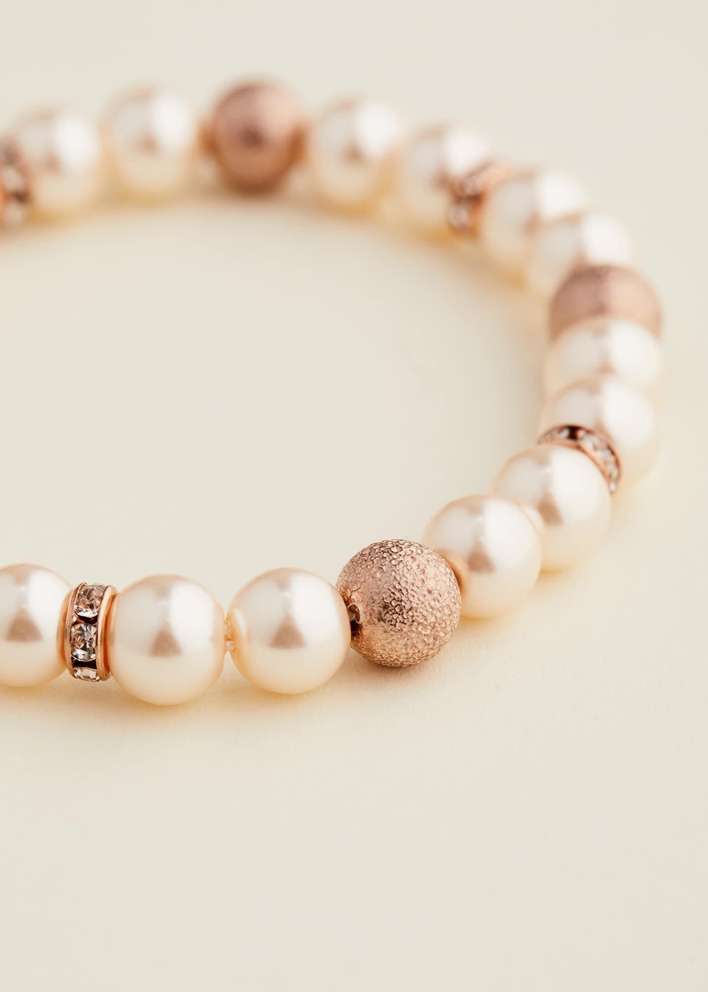 Pearl And Stone Stretch Bracelet