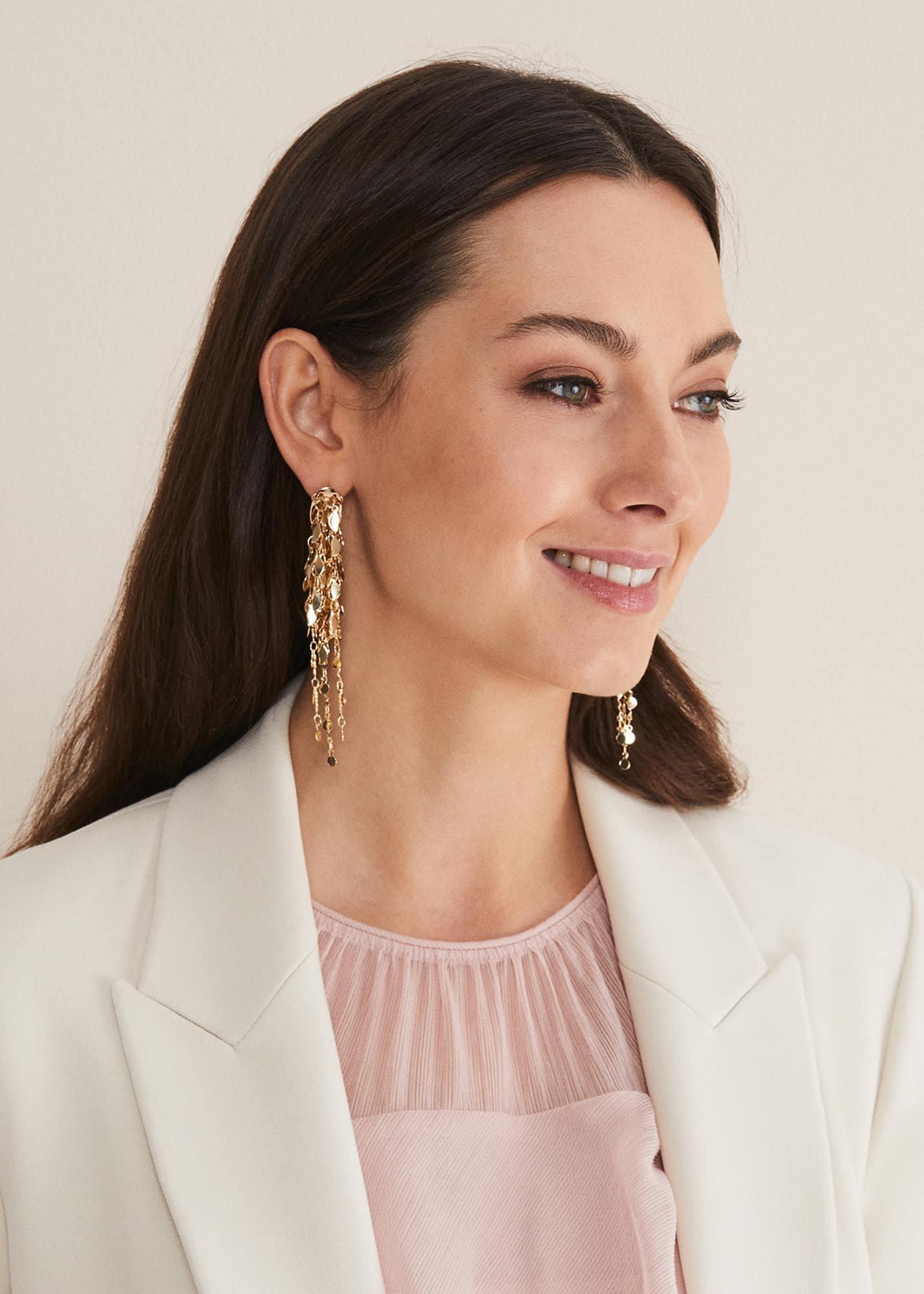 Cluster Leaf Drop Earring