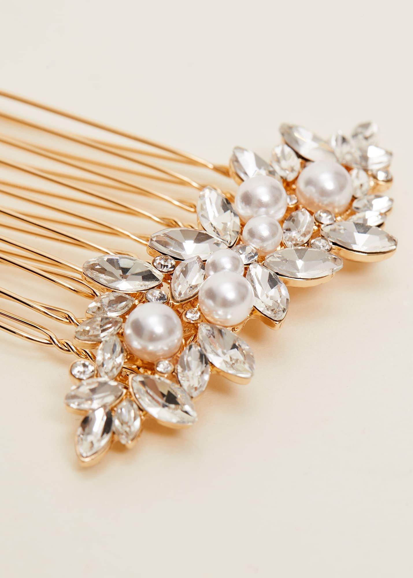 Pearl And Stone Hair Comb
