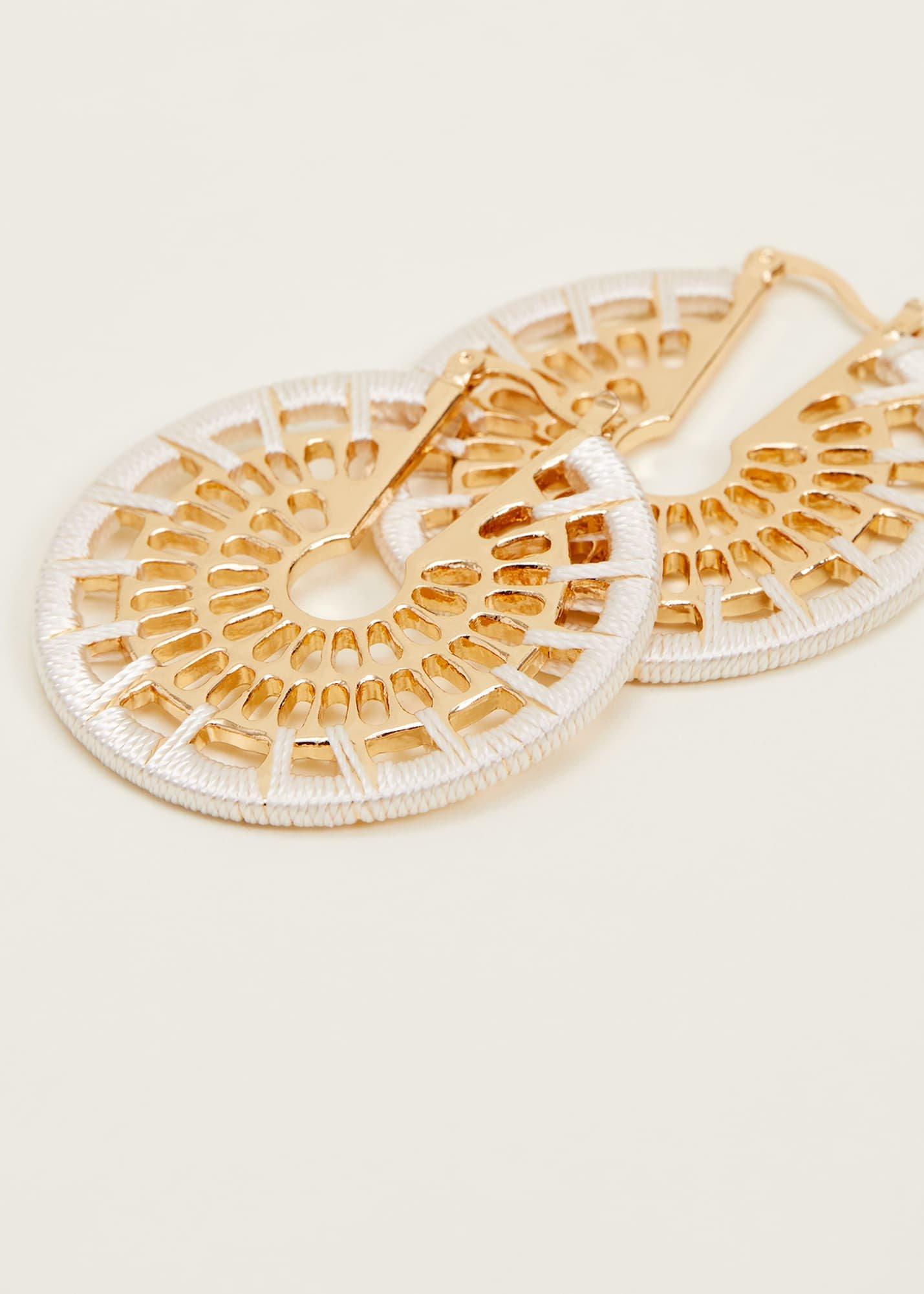 Threaded Gold Hoop Earrings