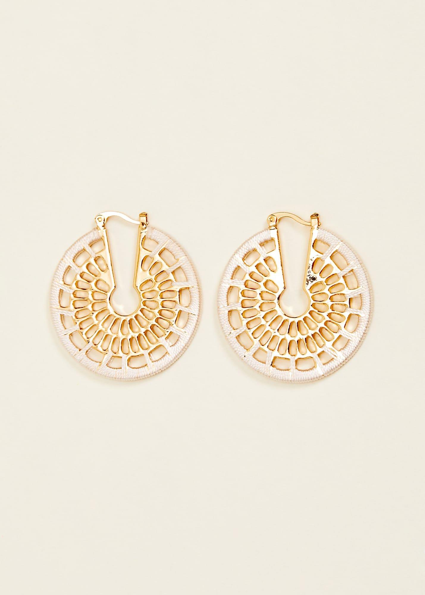 Threaded Gold Hoop Earrings