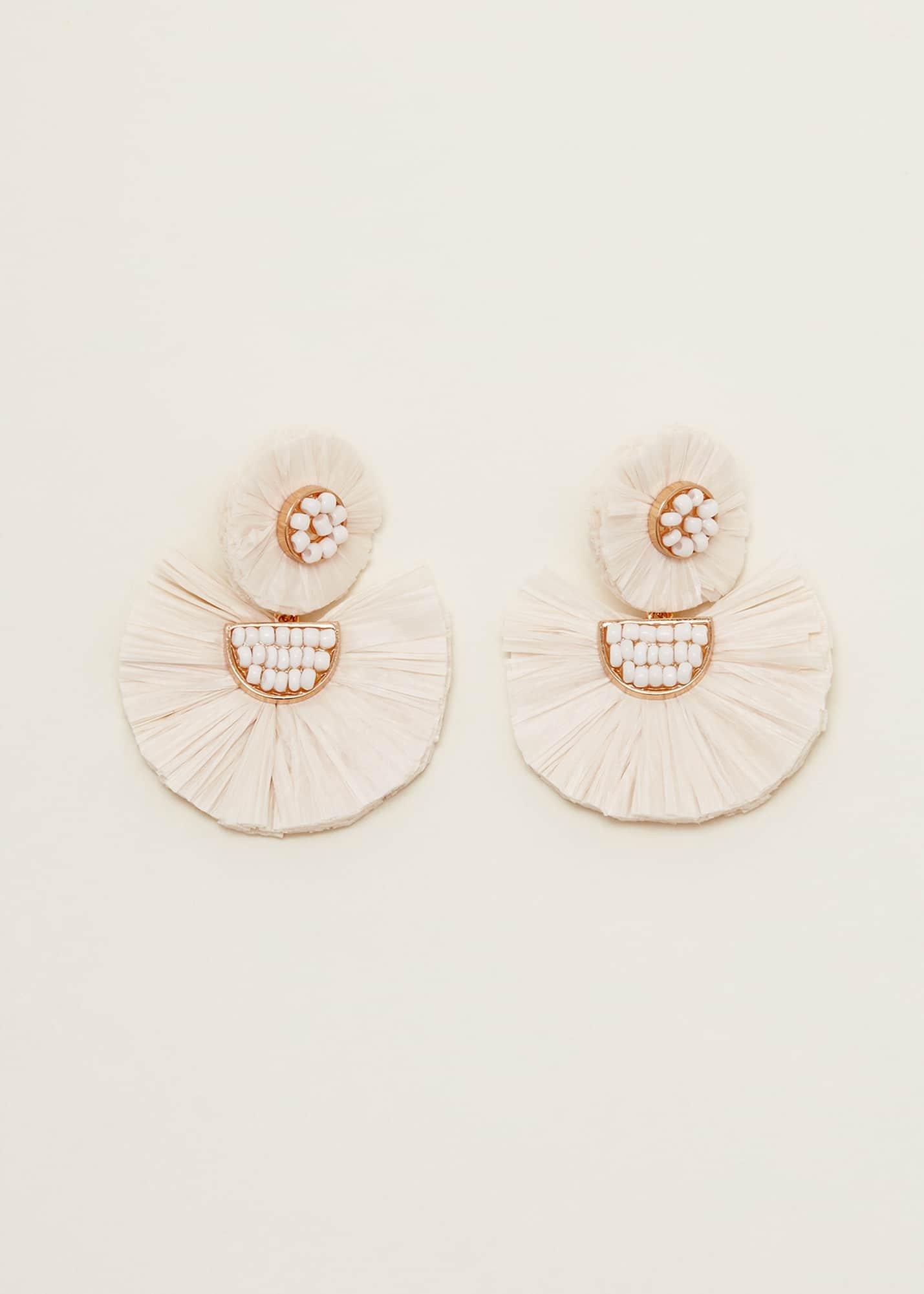 Beaded Fan Drop Earrings