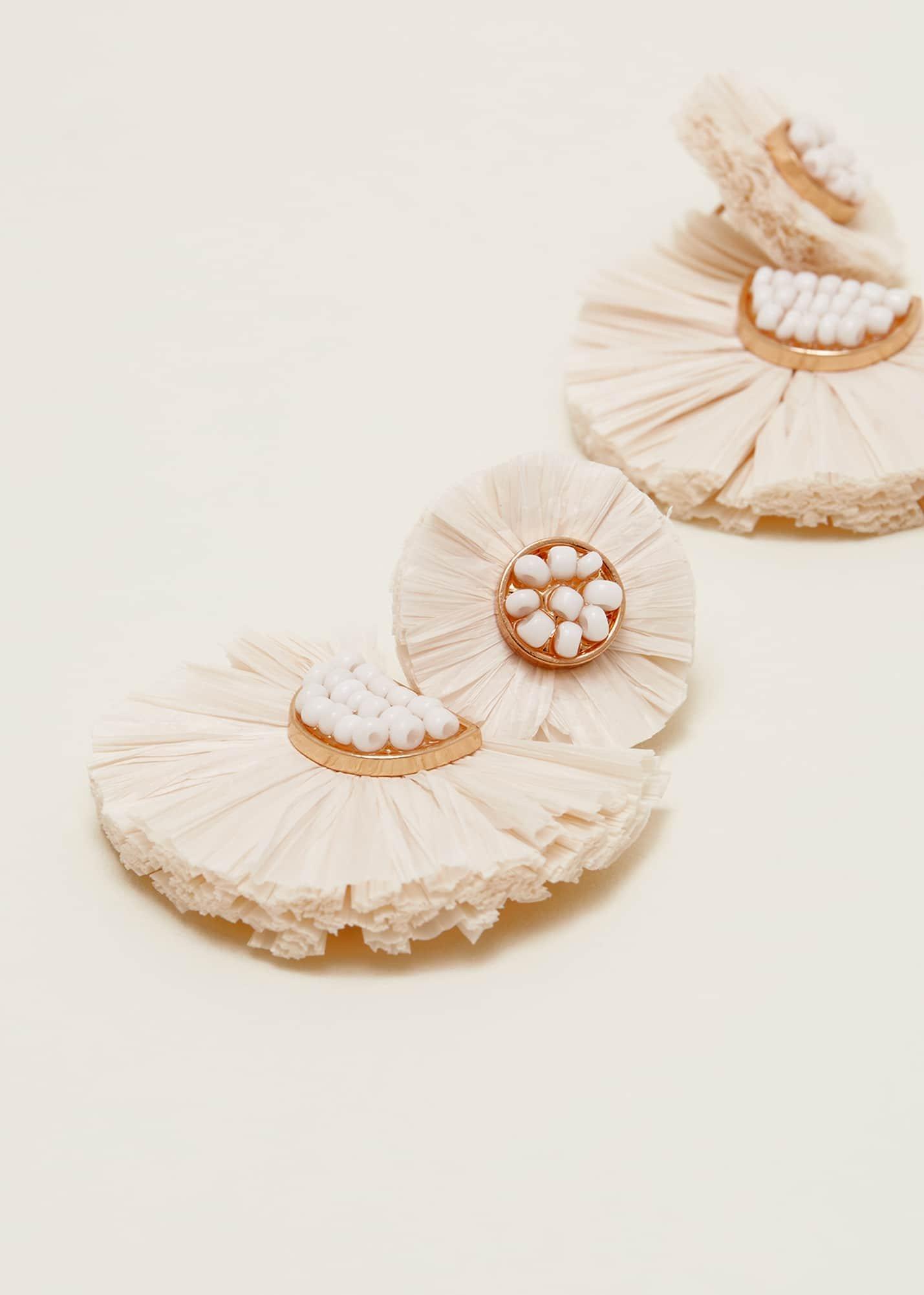 Beaded Fan Drop Earrings