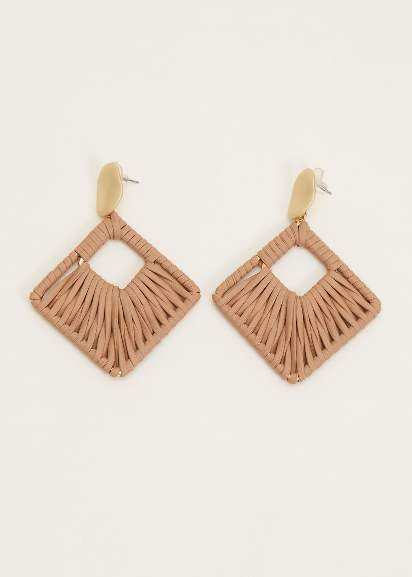 Woven Square Drop Earrings