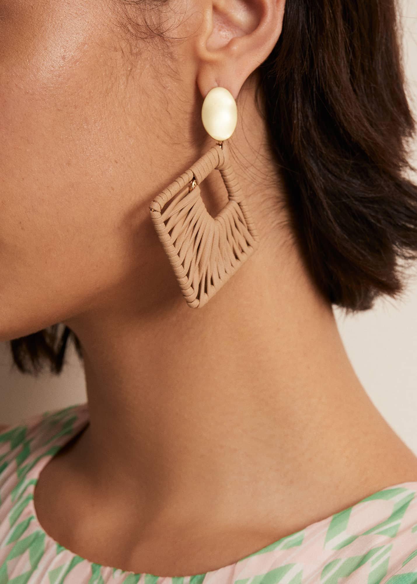 Woven Square Drop Earrings