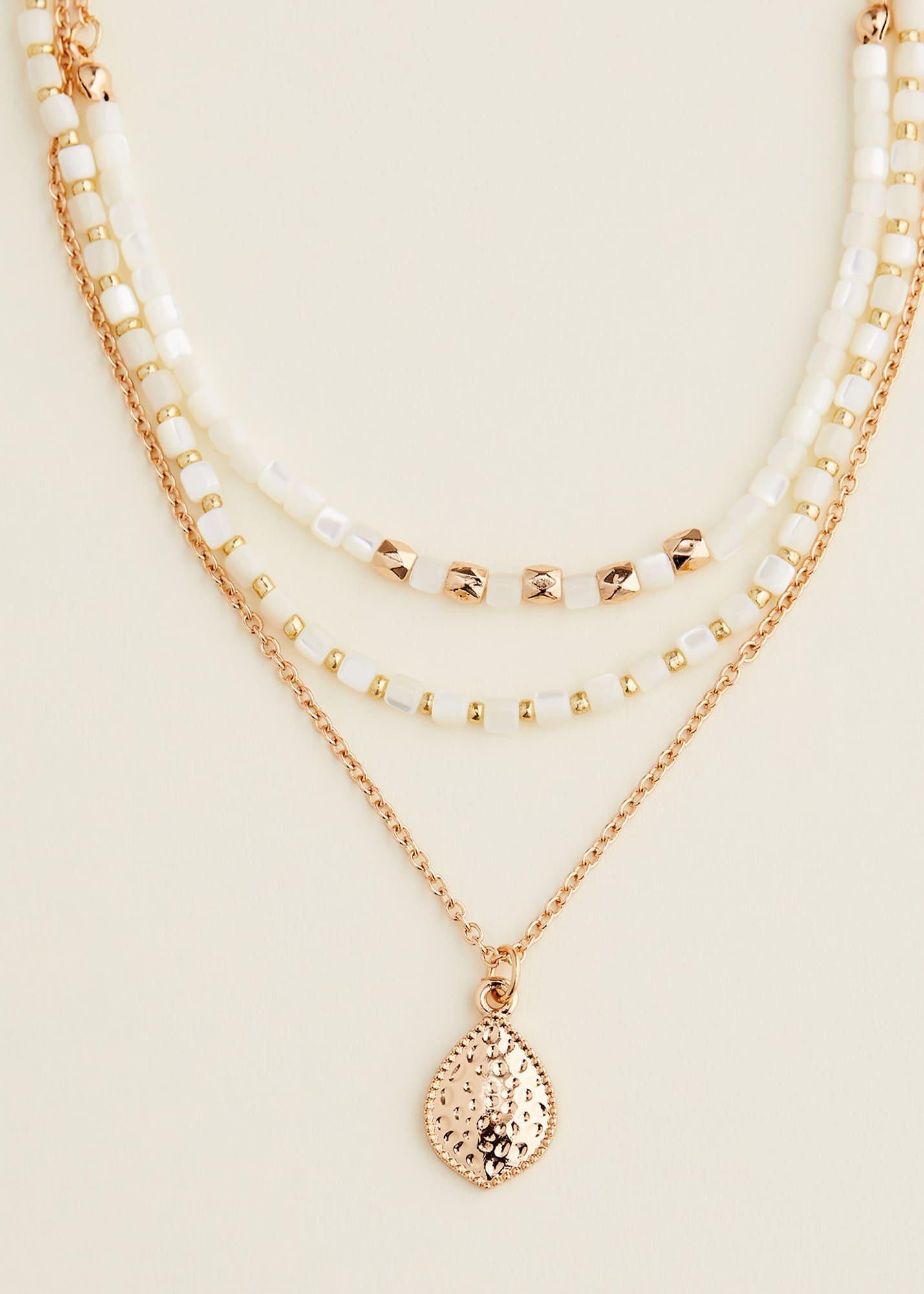 Beaded Layer Short Necklace