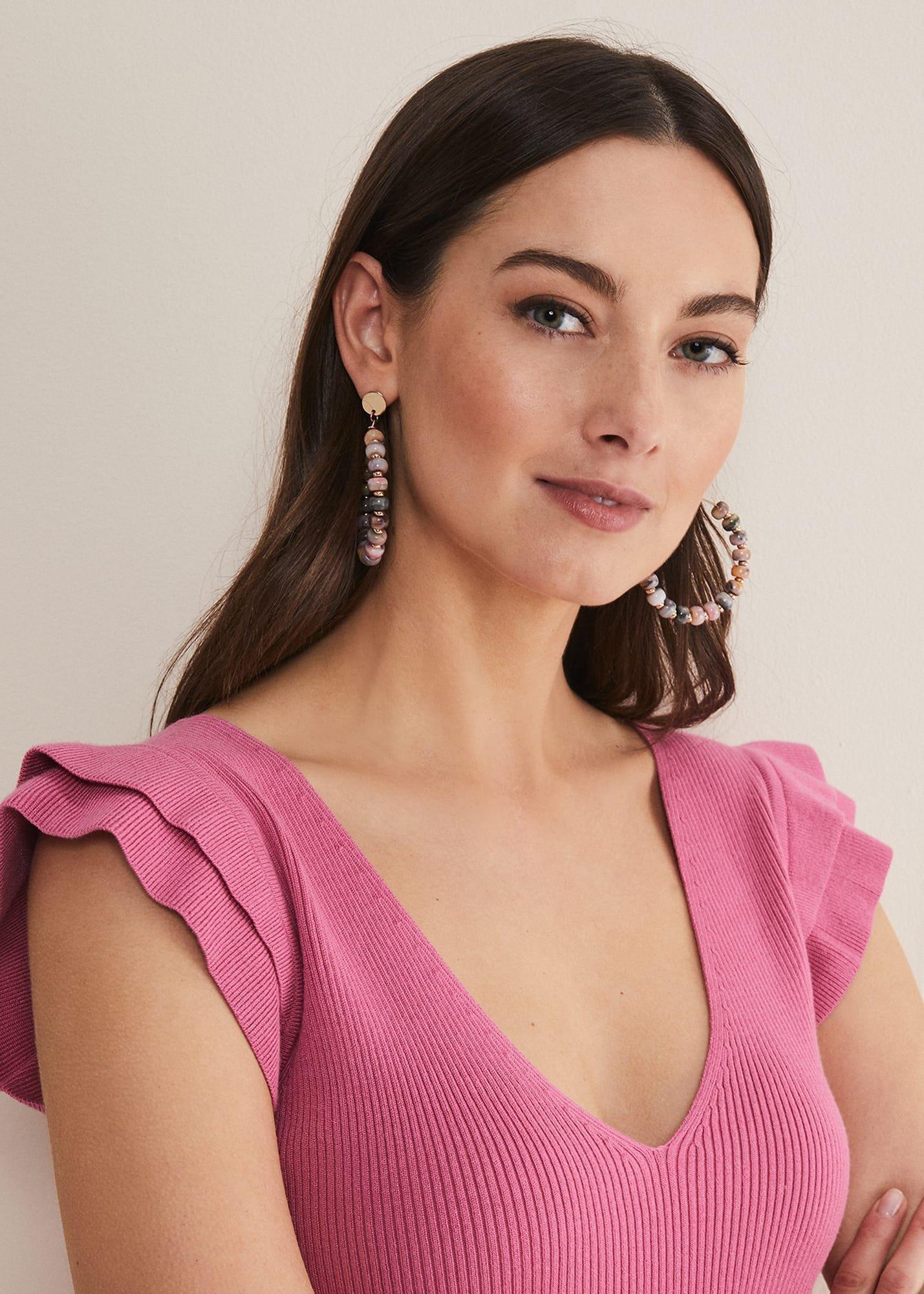 Beaded Hoop Earrings