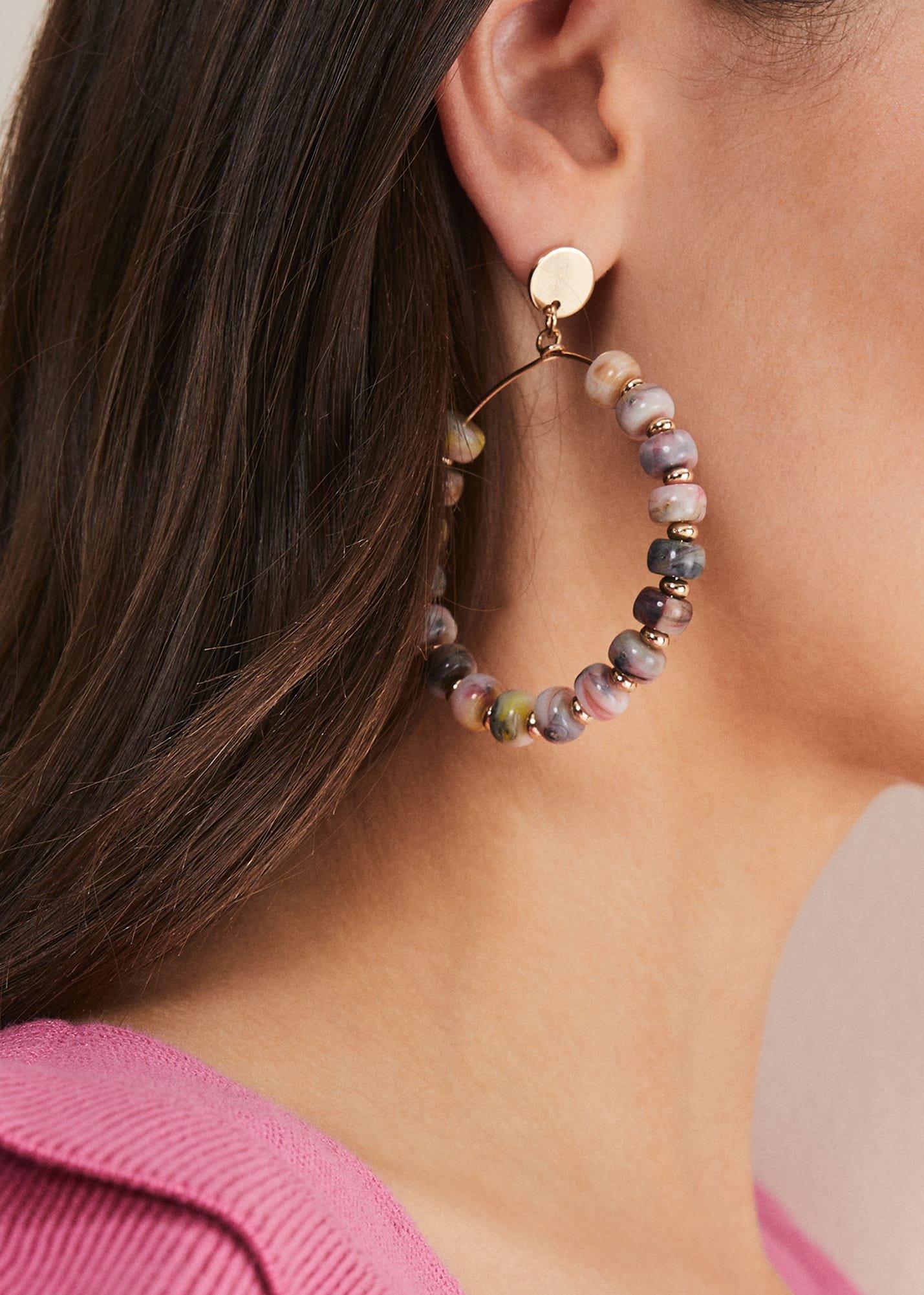 Beaded Hoop Earrings