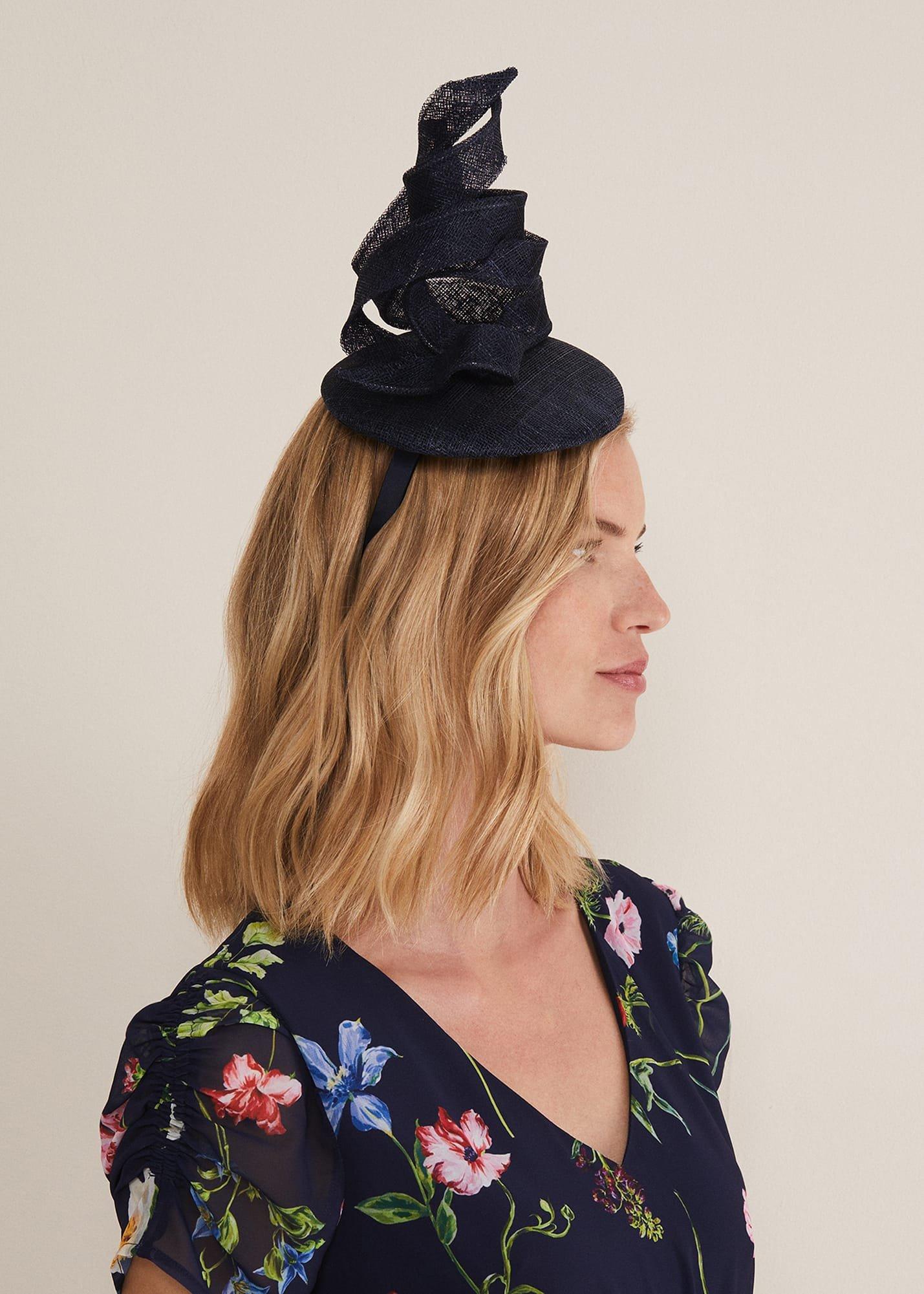 Navy Pillbox Fascinator