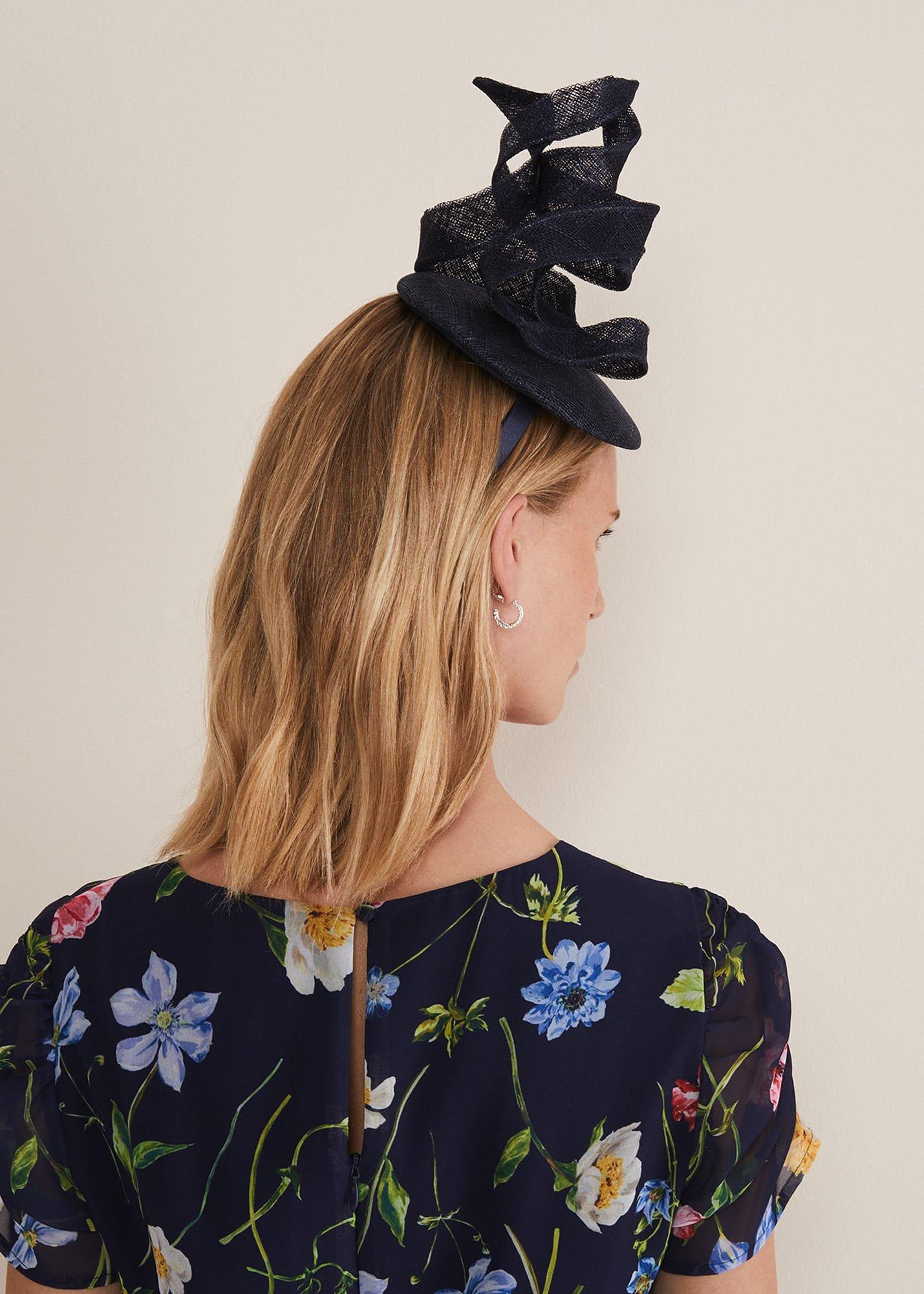 Navy Pillbox Fascinator