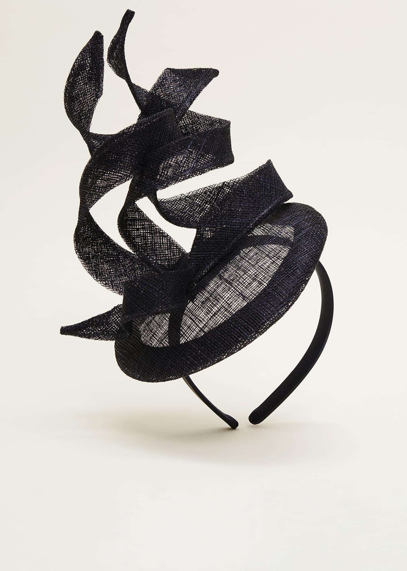 Navy Pillbox Fascinator