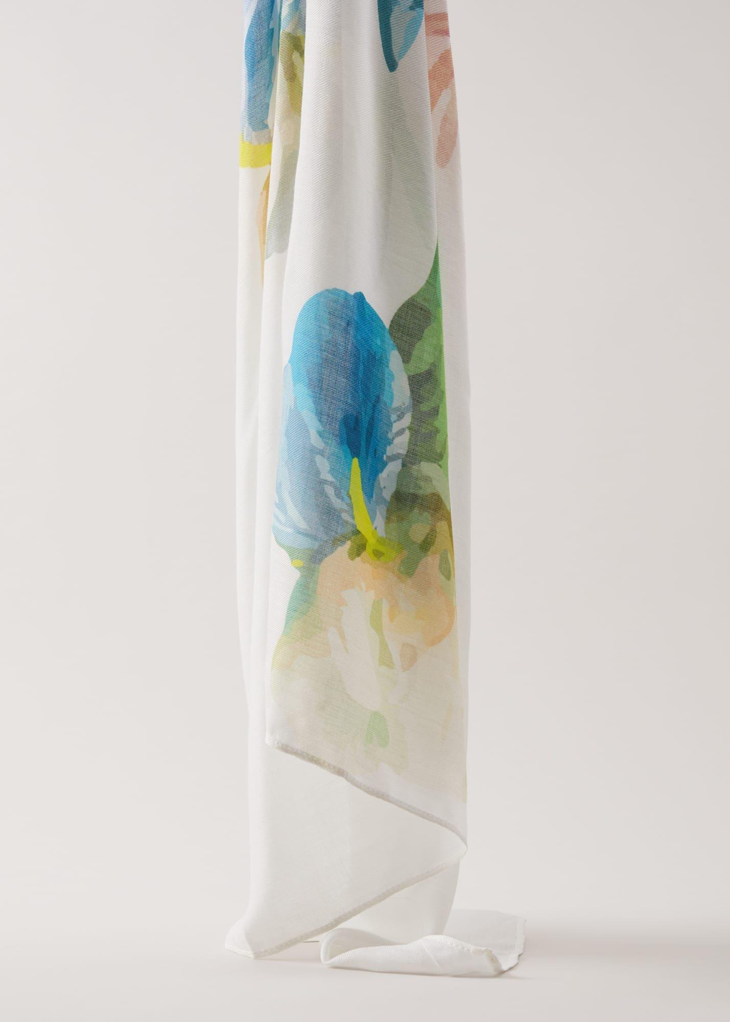 Floral Placement Print Scarf