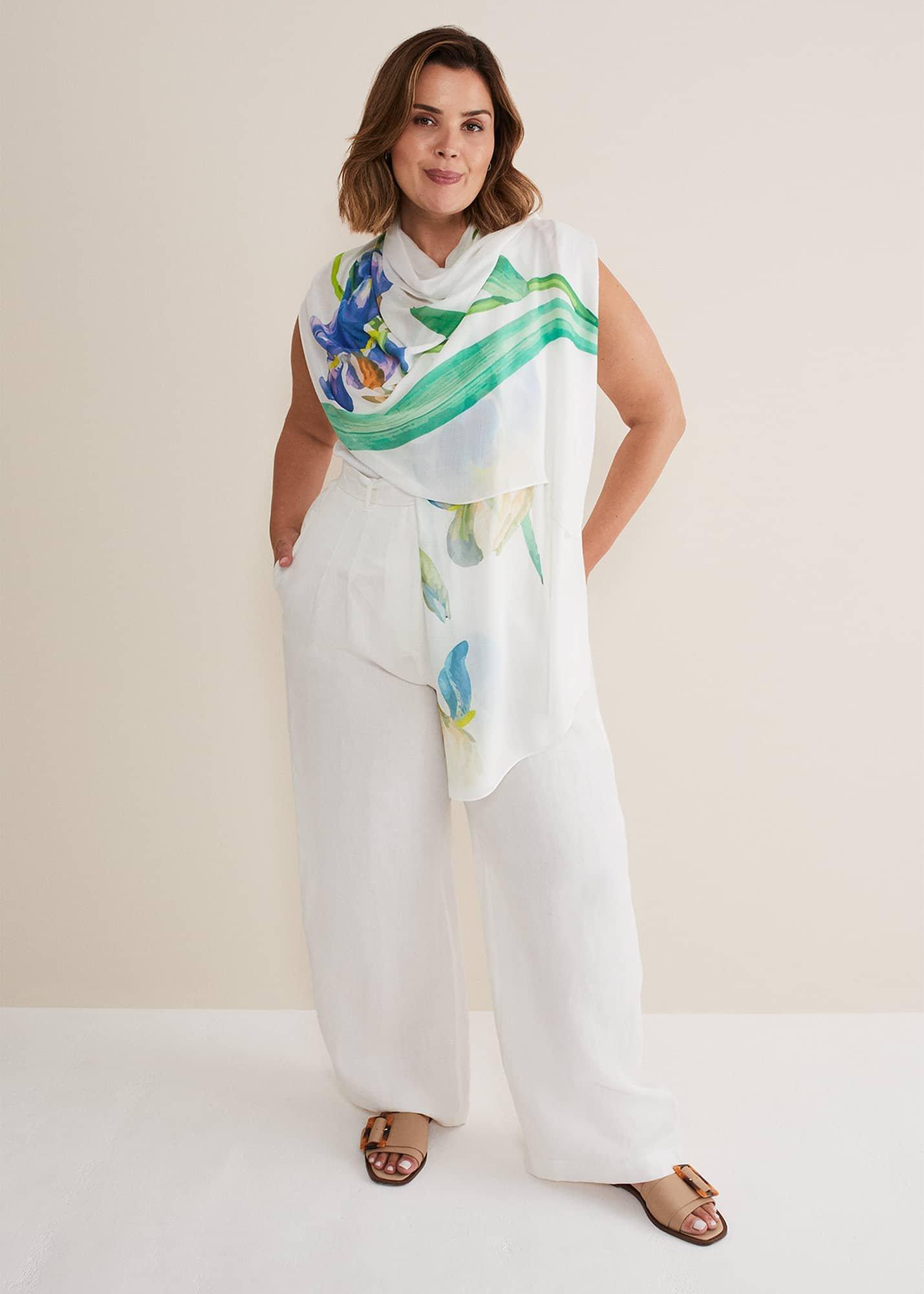 Floral Placement Print Scarf