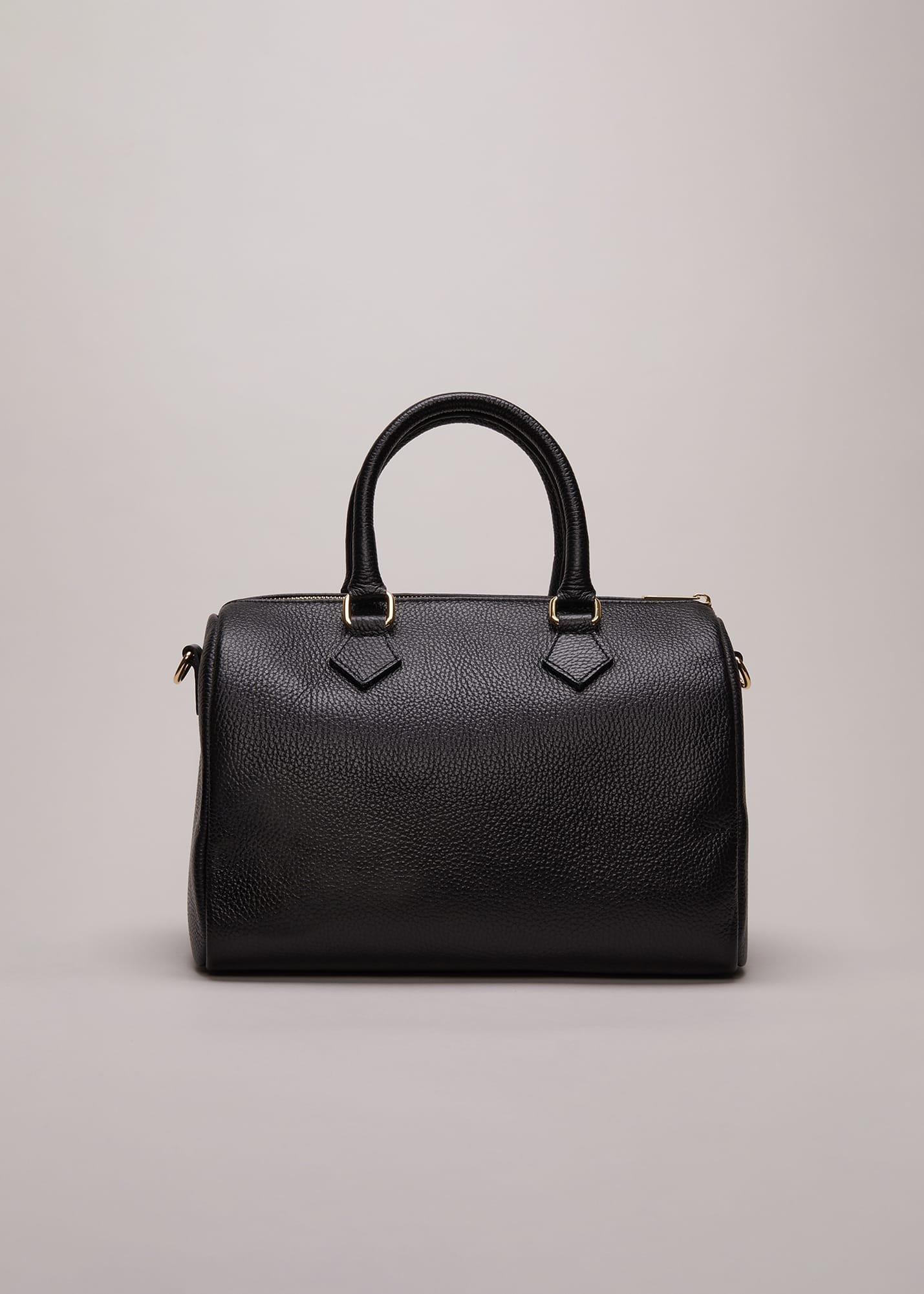 Black Leather Bowling Bag