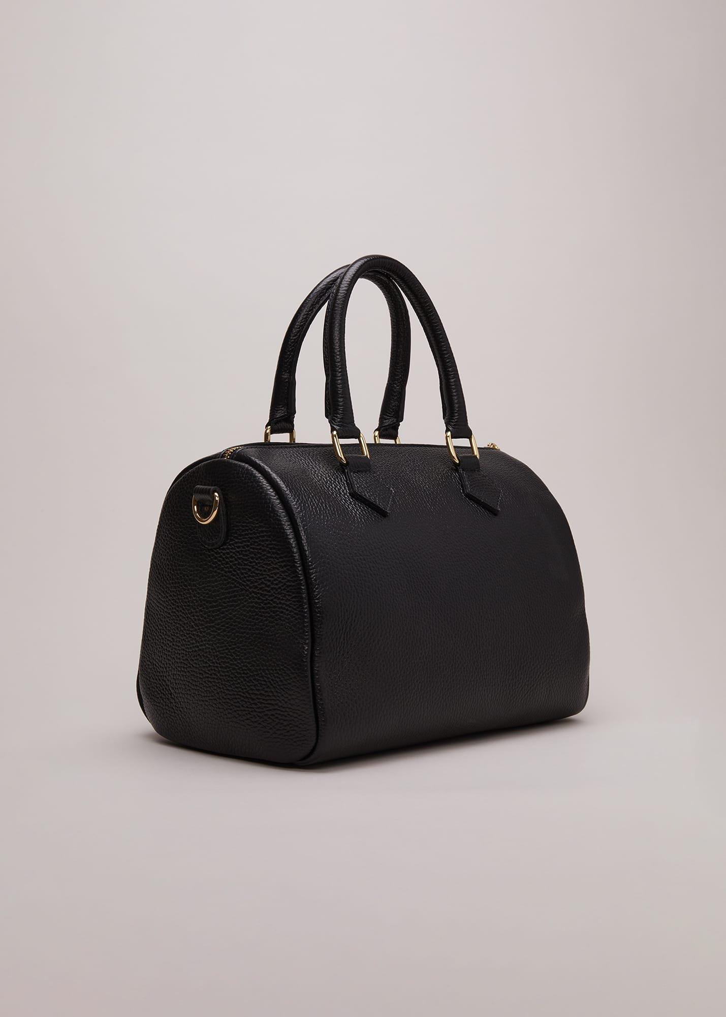 Black Leather Bowling Bag