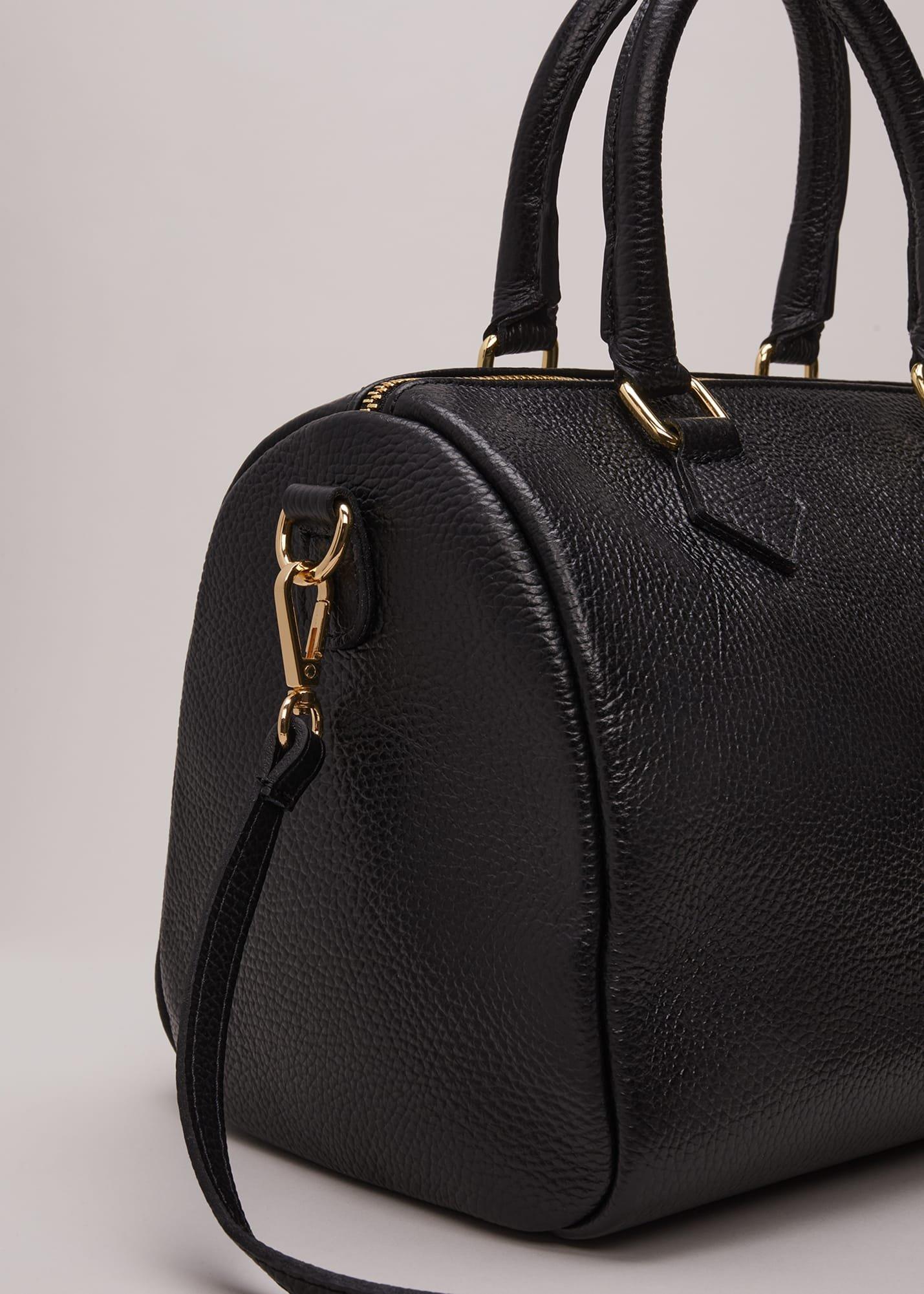 Black Leather Bowling Bag