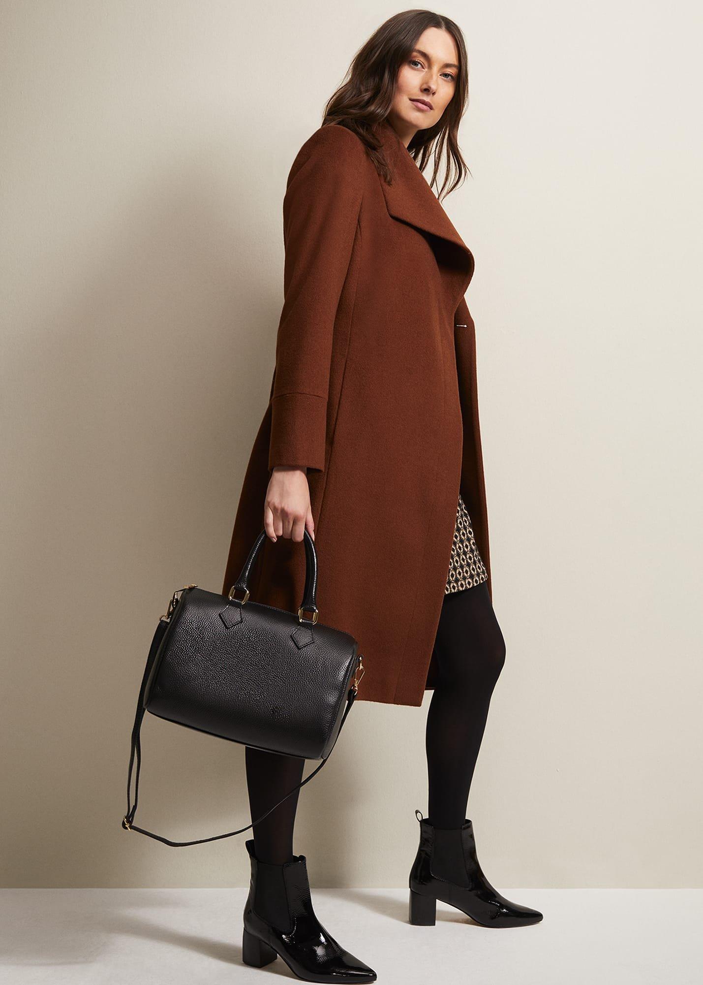 Black Leather Bowling Bag