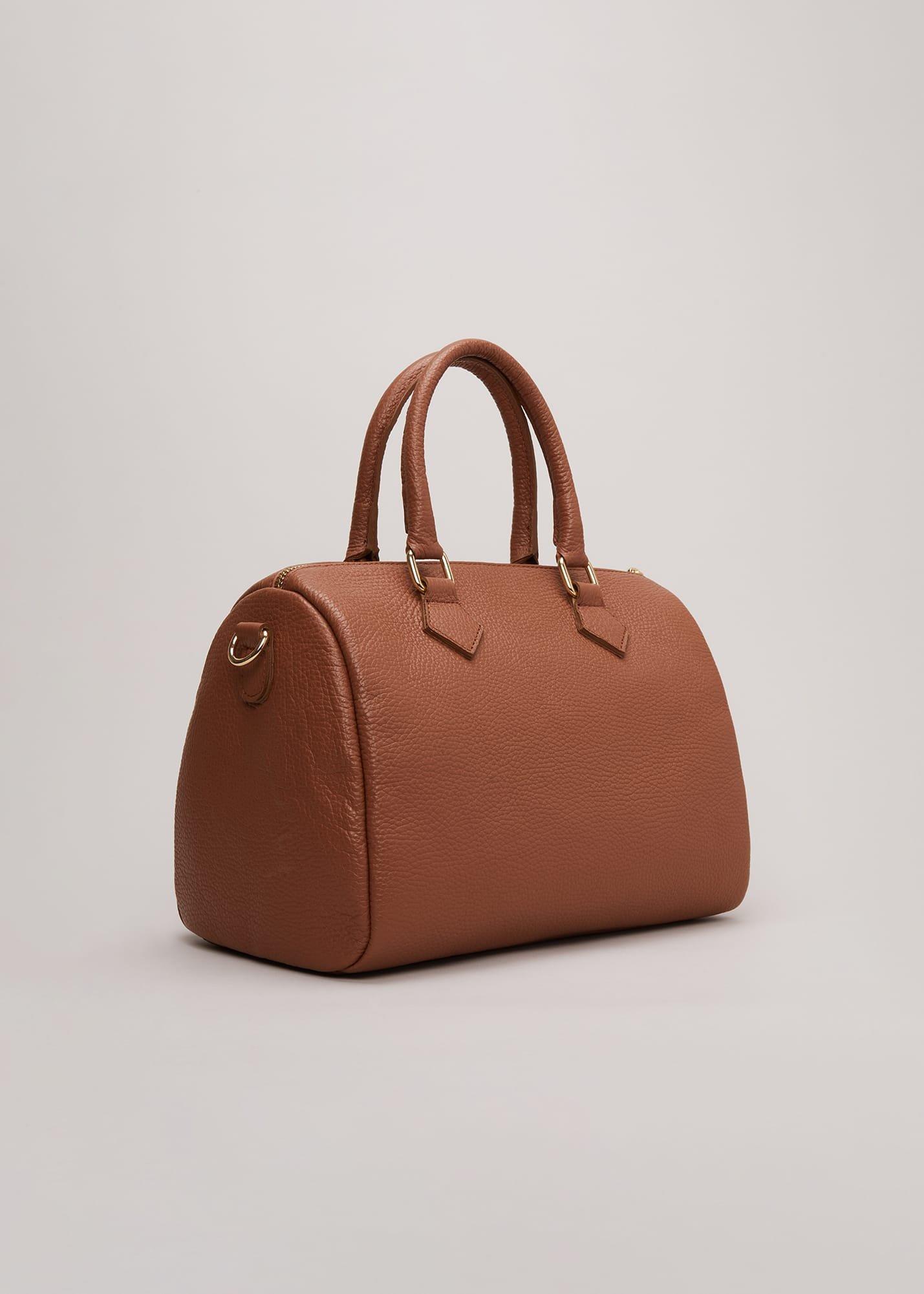 Brown Leather Bowling Bag