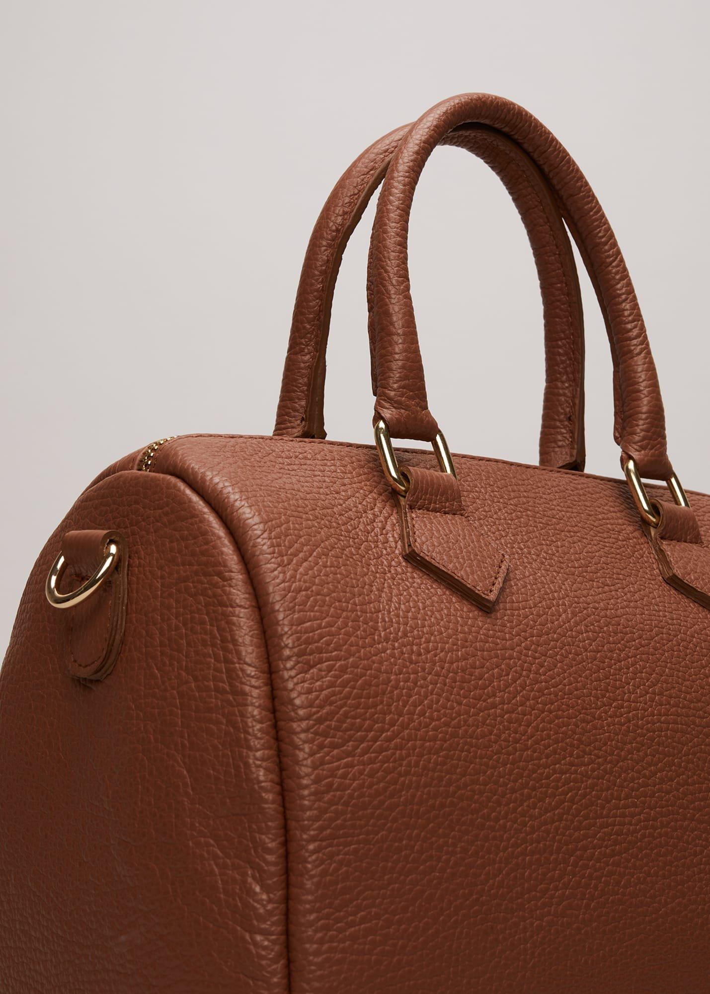 Brown Leather Bowling Bag