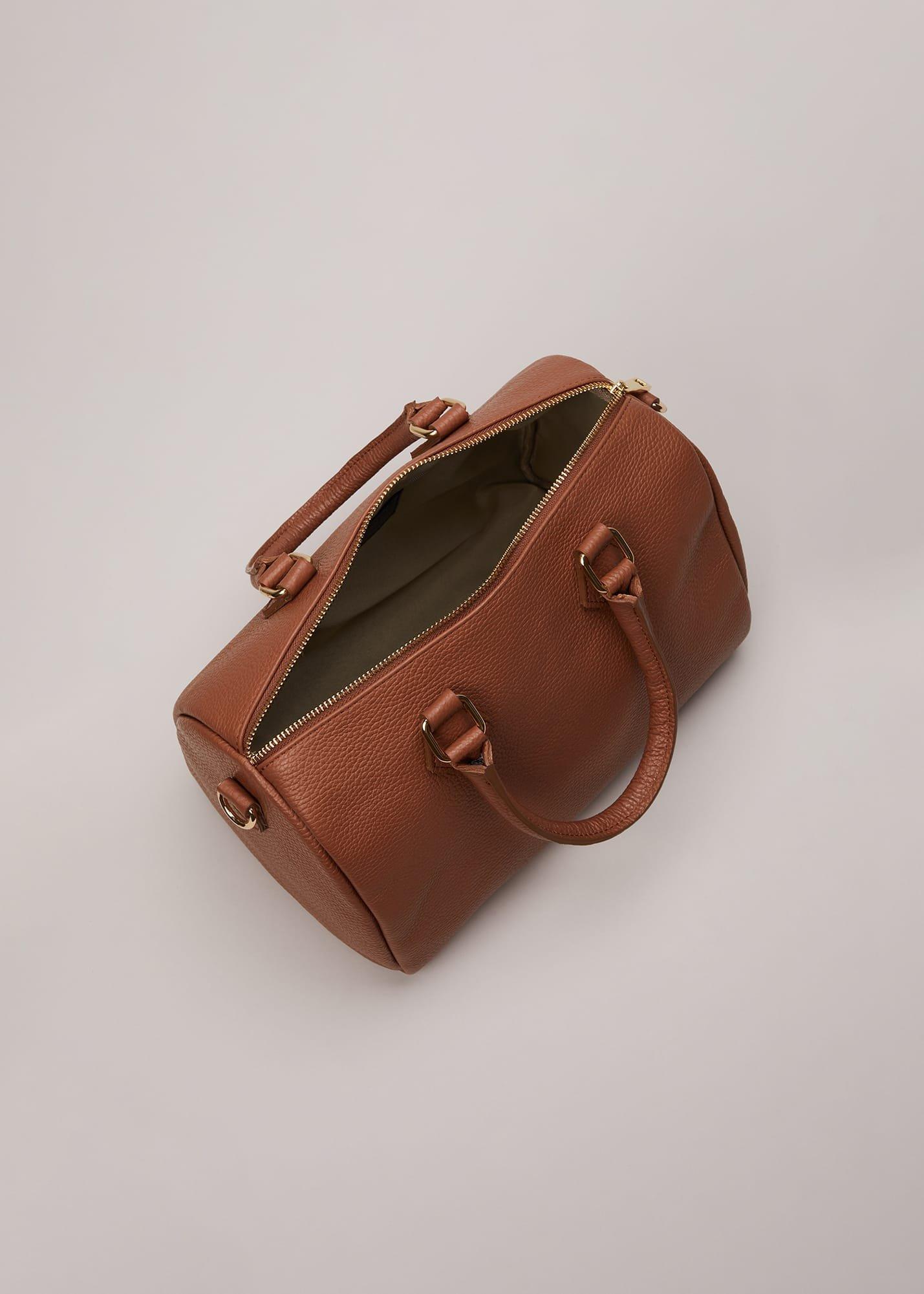 Brown Leather Bowling Bag