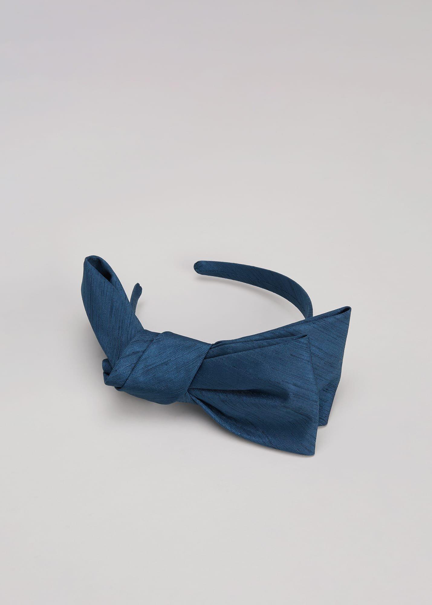 Blue Silk Bow Headband