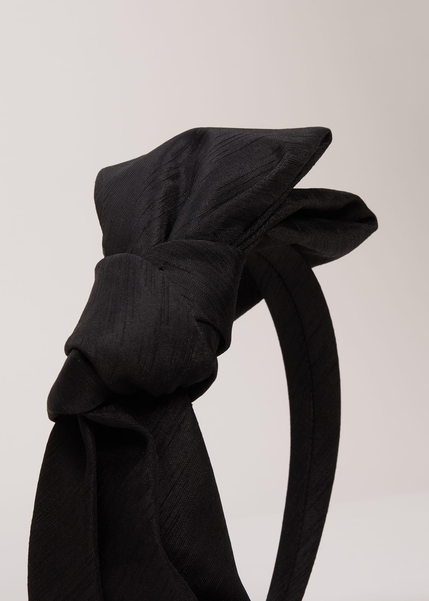 Black Silk Bow Headband
