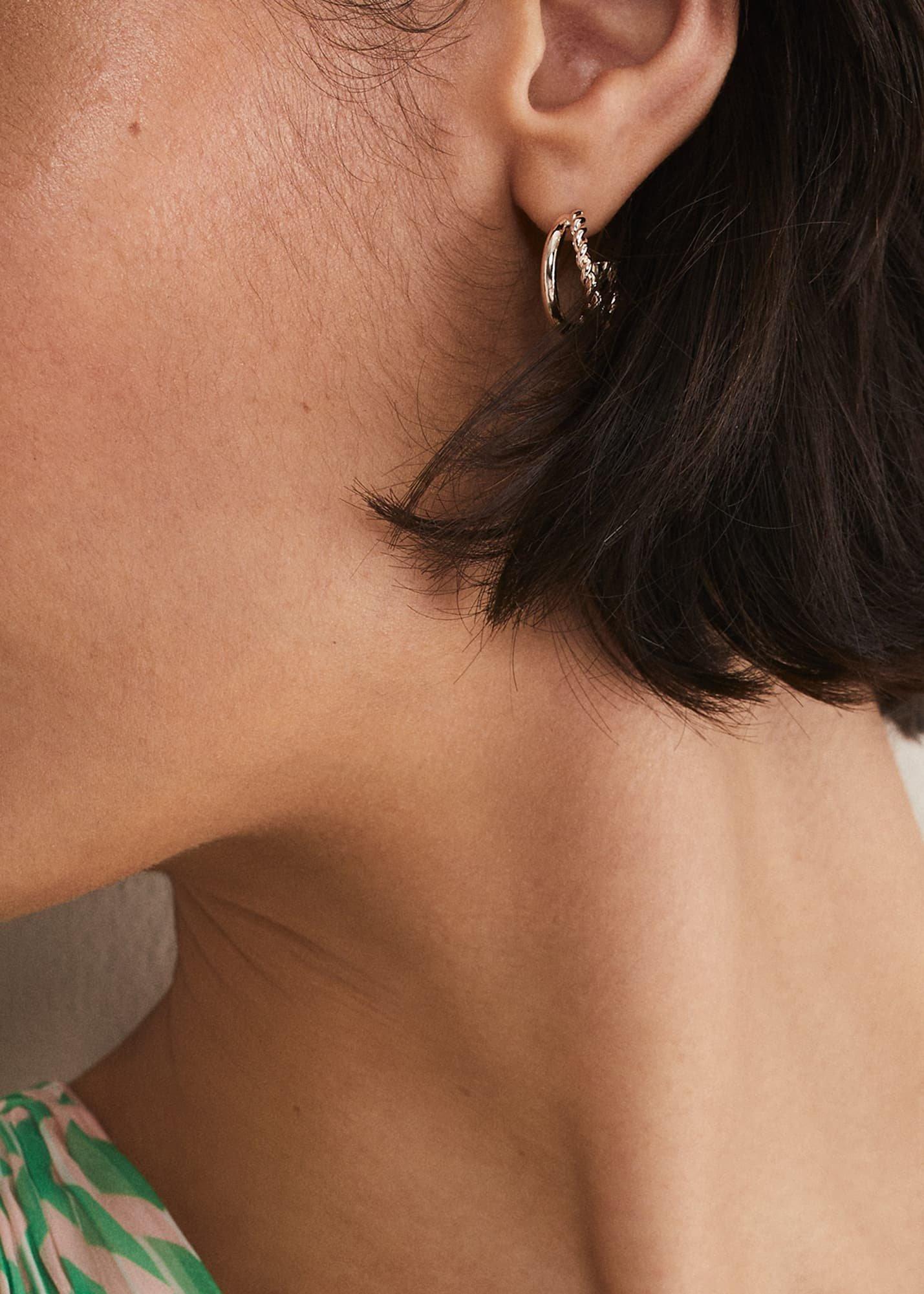 Twist Huggie Hoop Earrings