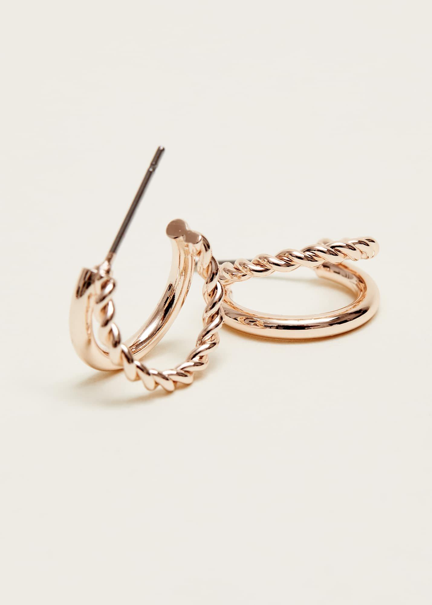 Twist Huggie Hoop Earrings