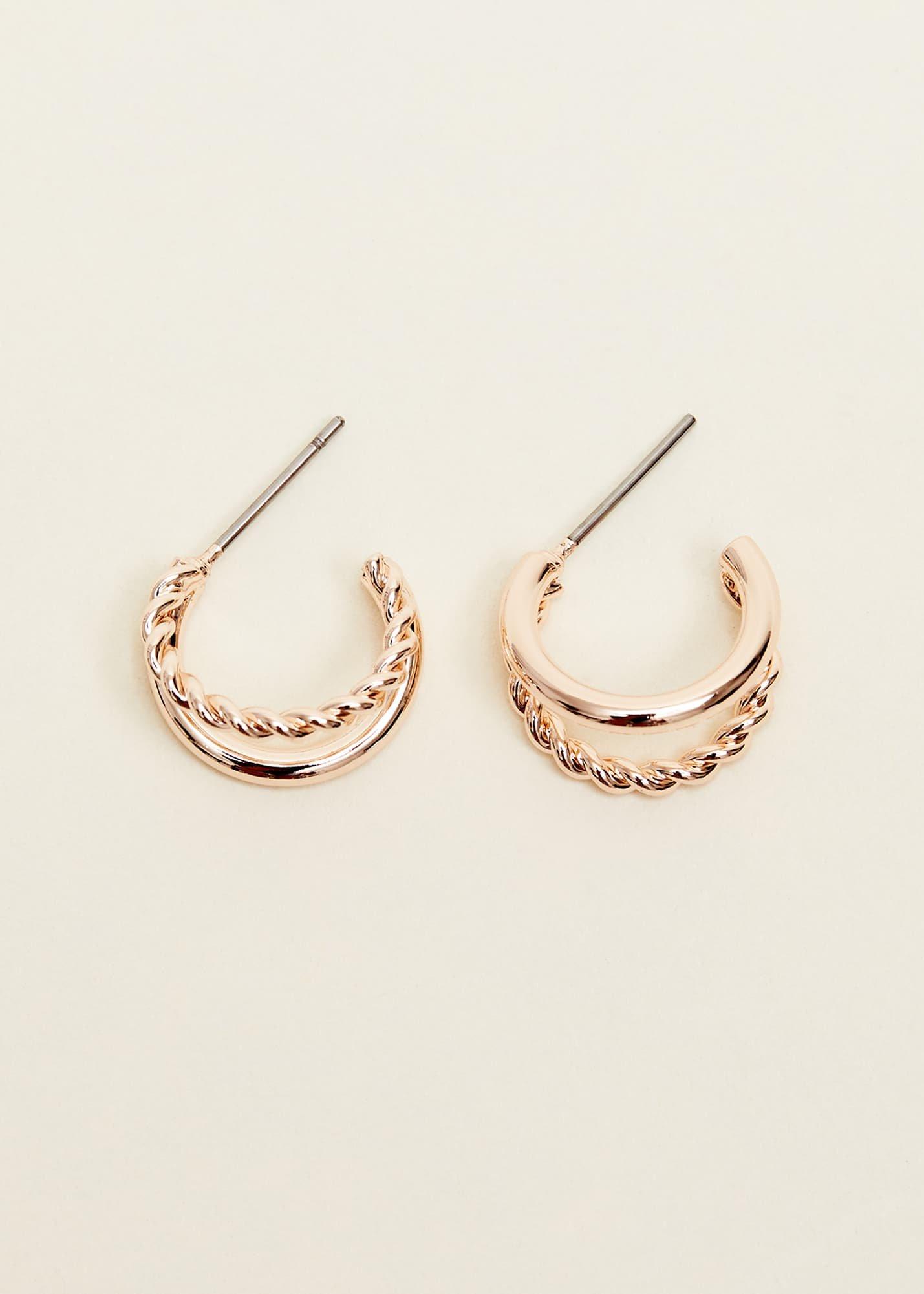 Twist Huggie Hoop Earrings