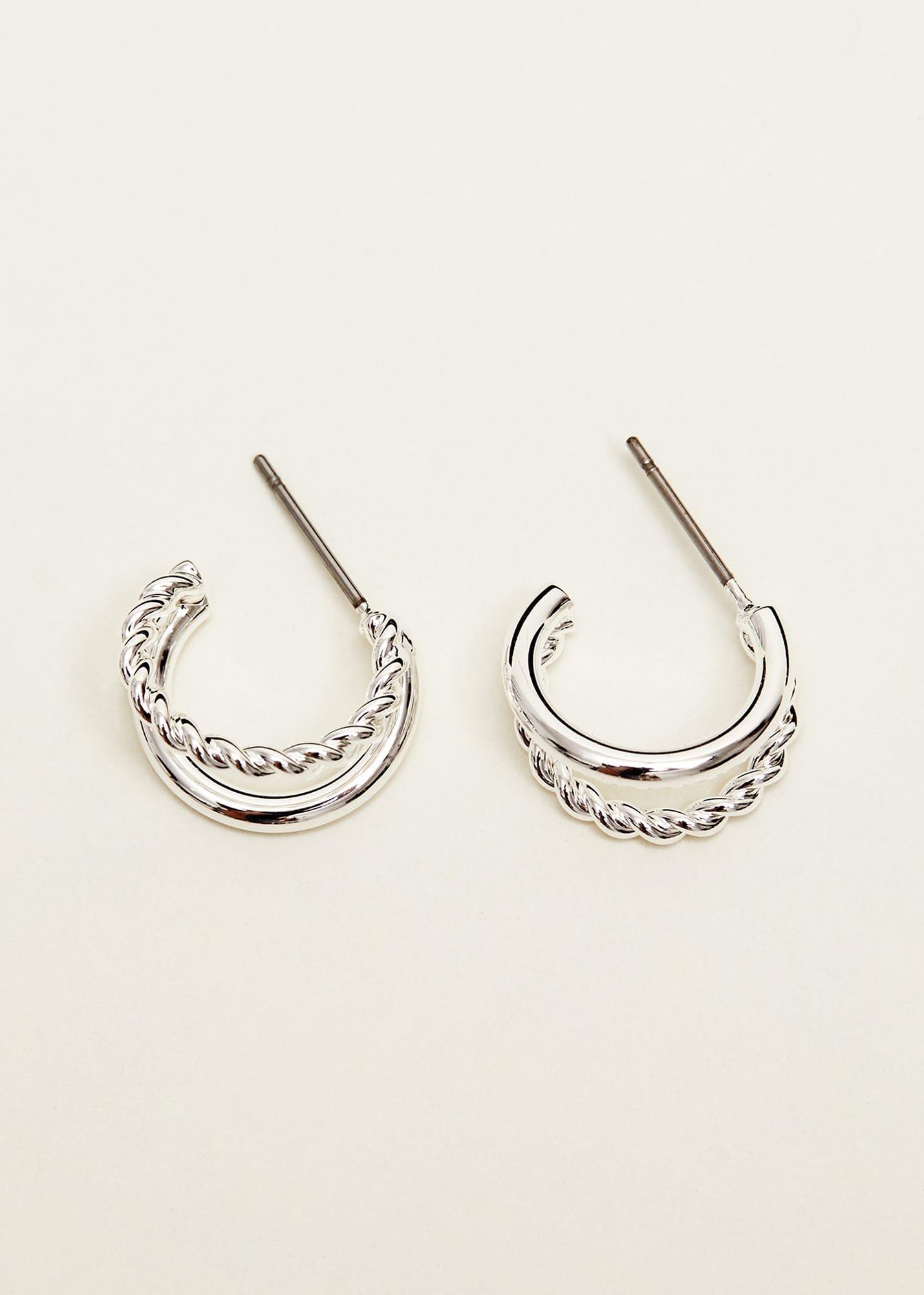 Silver Huggie Earrings