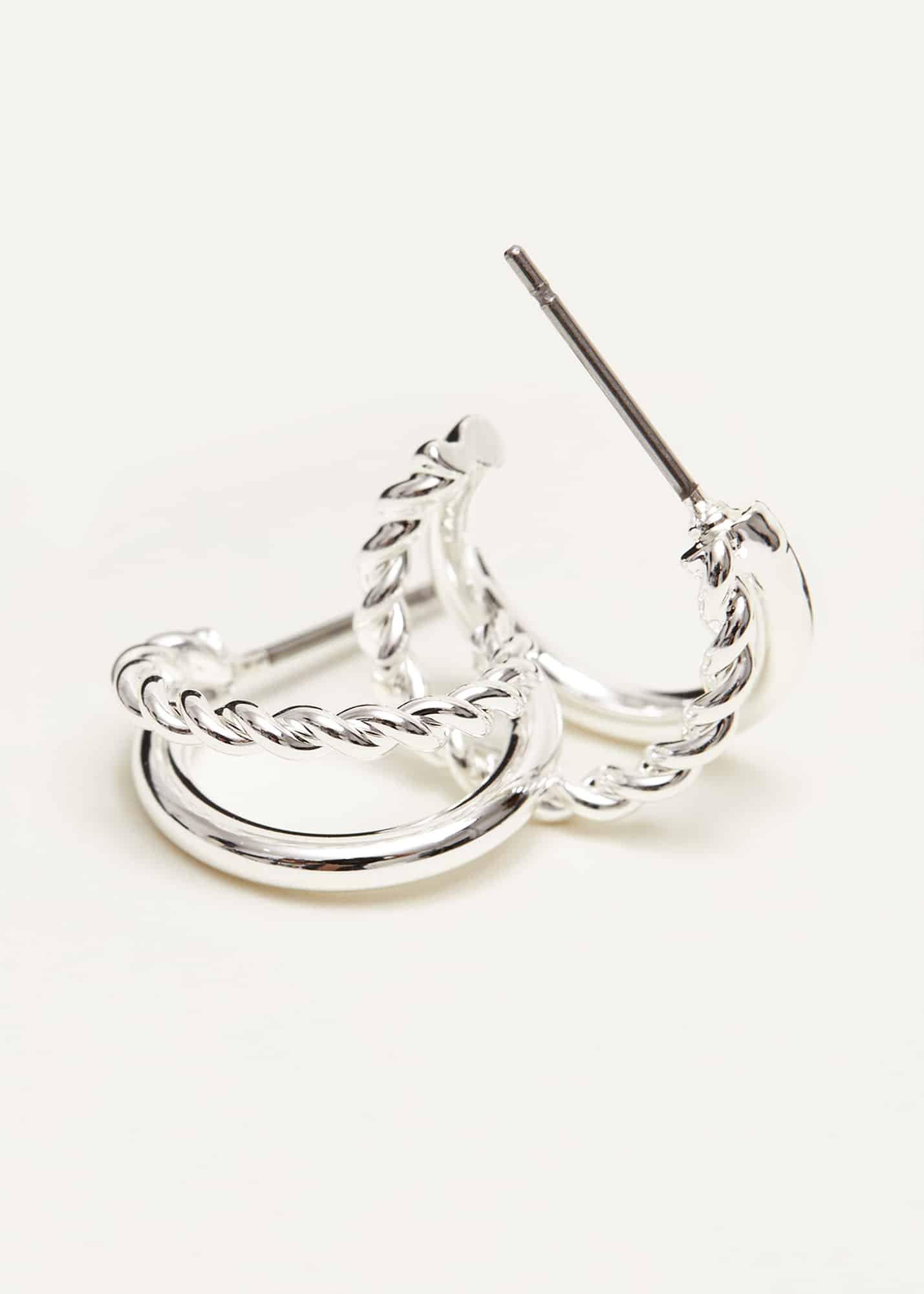 Silver Huggie Earrings